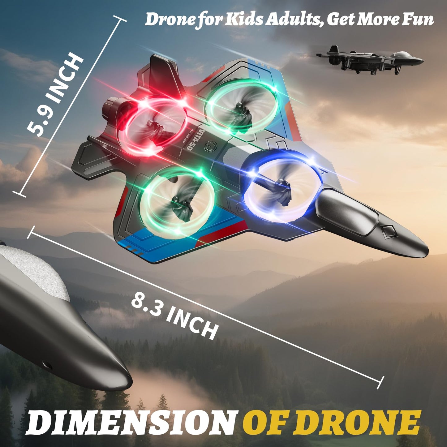 Foam Remote Control Airplanes with 3 Batteries, RC Plane Airplane Toys for Boys Kids Adults Beginners 4-8 8-12 12-16, RC Planes Fighter Jet Helicopter Drones for Kids Adults, 360° Flip Easy to Fly