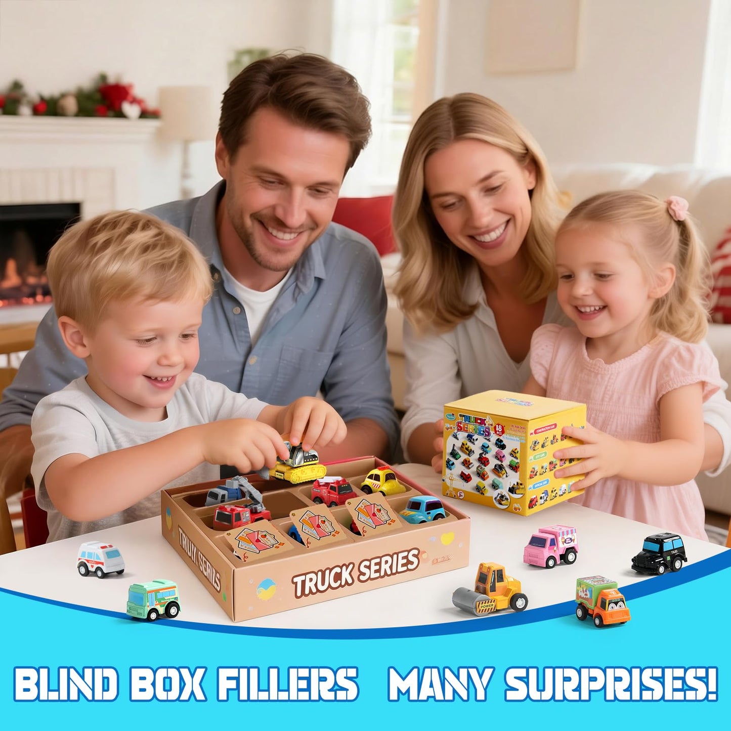 Fajiabao 18 PCS Toy Cars for Toddlers Mini Pull Back Cars Trucks Pinata Stuffers for Kids Party Favors for Kids 3-5 Classroom Prizes Basket Bulk & Goodie Bag & Treasure Box for 2 3 4 5 6 Boys Girls