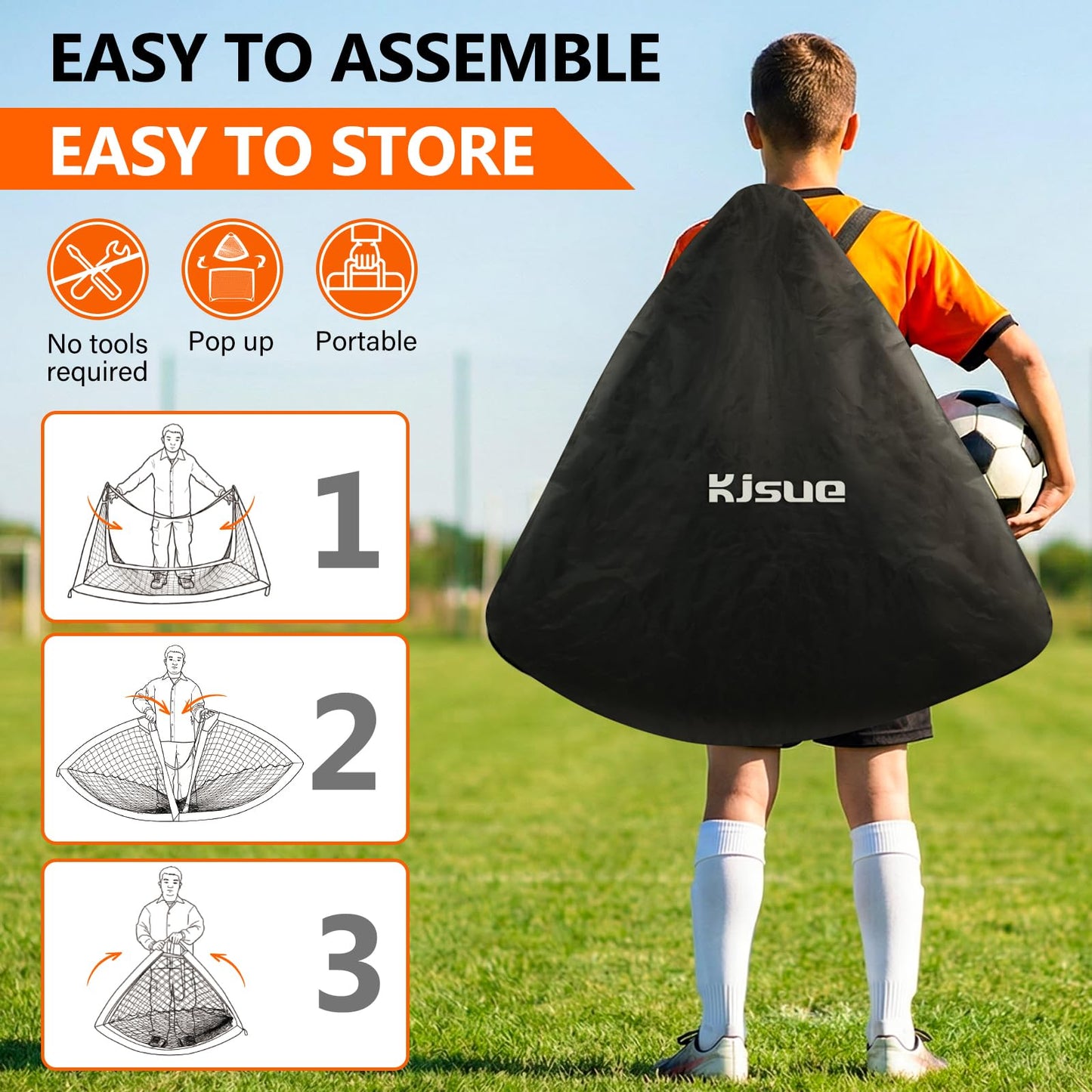 Soccer goal, Kids Soccer Goals for Backyard Set of 2, 4 x 3ft Soccer Net Training Equipment, Pop Up Toddler Soccer Goal for Outdoor Indoor Sports Games with Soccer Ball, Ladder, Cones, Targets (Black)
