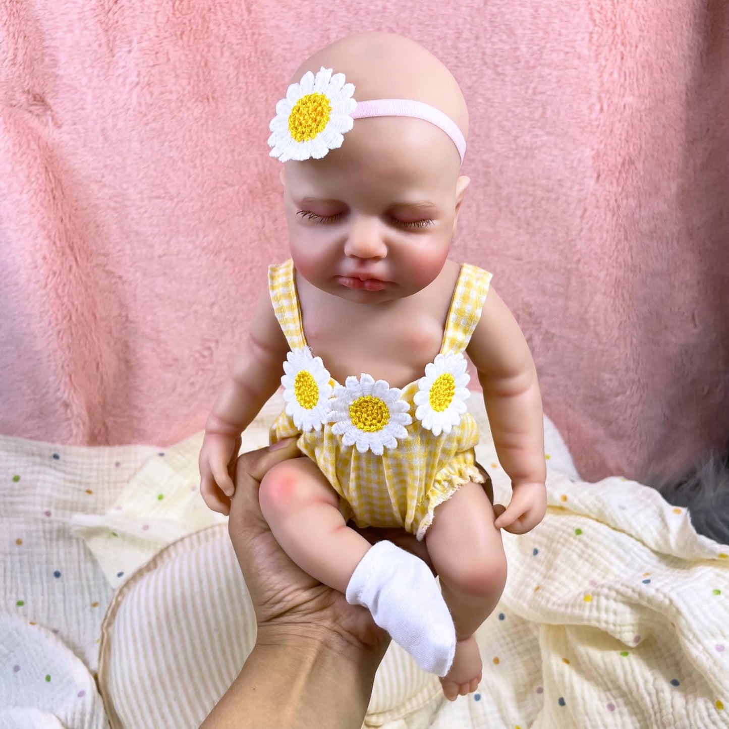 MRB Realistic Baby Doll Girl,12 Inch Silicone Reborn Baby Dolls, Real Life Baby Dolls Silicone Elastic and Stress Reliever Toy for Kids Age 3 + & Collection