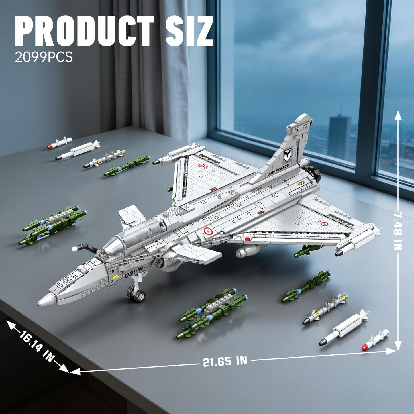 Reobrix Fighter Jet Building Set for Adults, Rafale Fighter Model Kit 33035,Collectible Military Airplane Model, Cool Aircraft Building Block for Home Decor, Ideal Gift for Military Fans and Adults