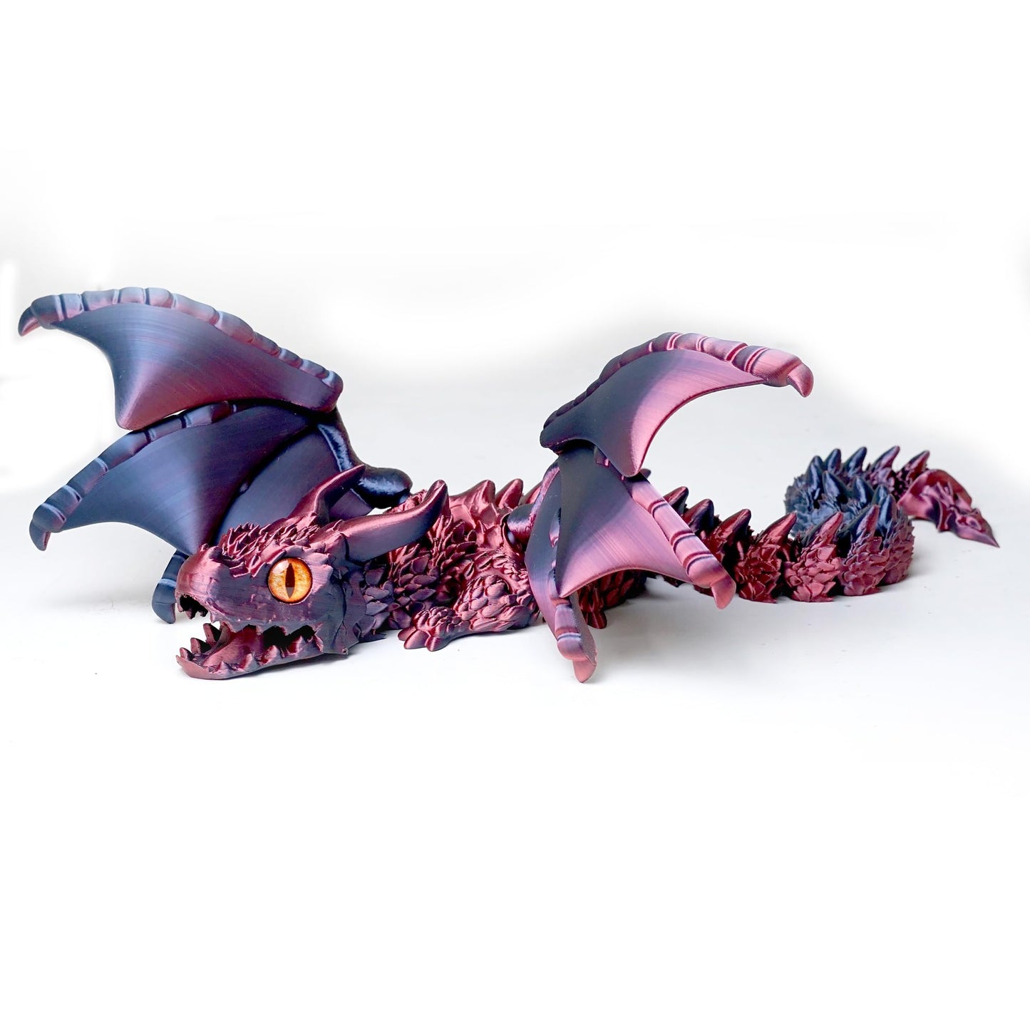 22inch 3D Printed Dragon with Wing,Cool Flying Dragon Movable Mouth,Flexible Joint Animal lacertid Pterosaur Figurines,Home Office Decor,Fidget Toys for Adults Teens,Surprise Fantasy Gifts (RBL)