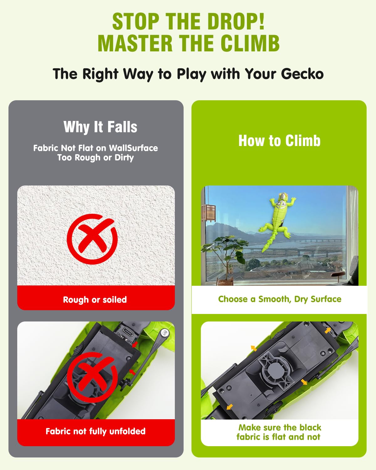 Wall Climbing Gecko Toy for Kids, Dual Mode Floor & Wall Driving, Rechargeable Remote Control Robot, Climbs up Toys & Games, Halloween Christmas Birthday Gifts for Boys Girls Ages 4 & Up（Green）
