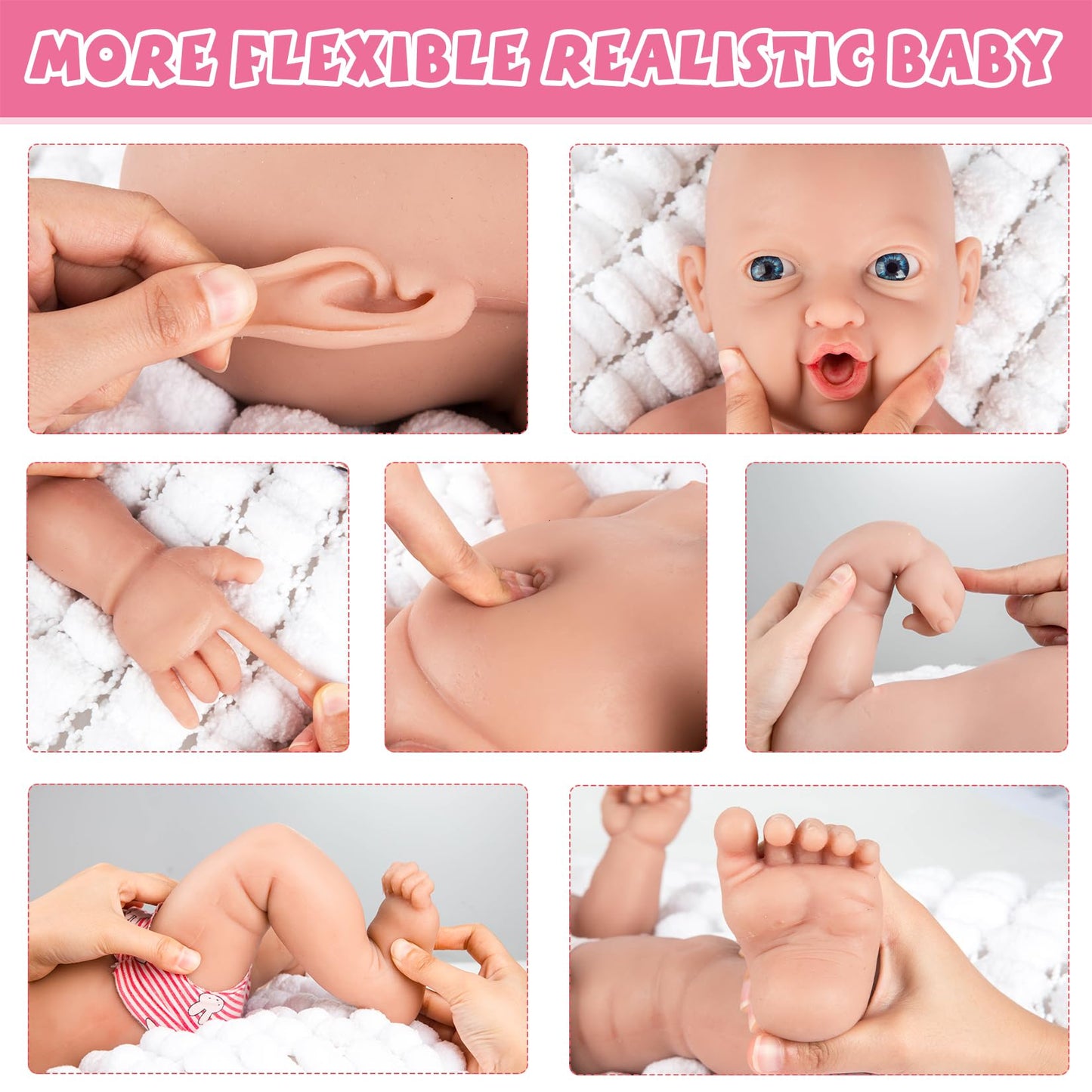 IVITA 16 inch Silicone Baby Dolls Girl Weighted 4.95 lb,[NOT Vinyl],Silicone Full Body Reborn Lifelike Realistic Real Life Newborn Soft Babies with Feeding Kit & Gift Box for Kids Age 3+
