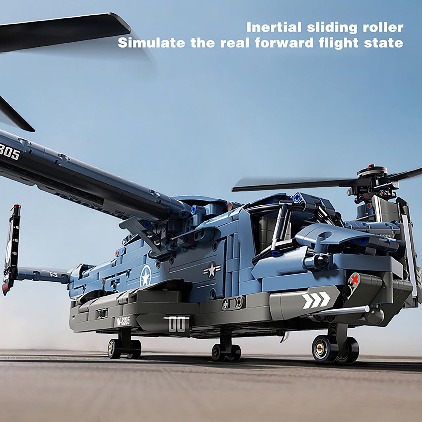 Chodia Military Helicopter Building Blocks Set,Fighter Jet Model Toys,V-22 Osprey Army Airplane Kits with Ratoting Propeller,STEM Christmas Xmas Birthday Gifts for Adult Boys Teens 8-14 14+(1486PCS)