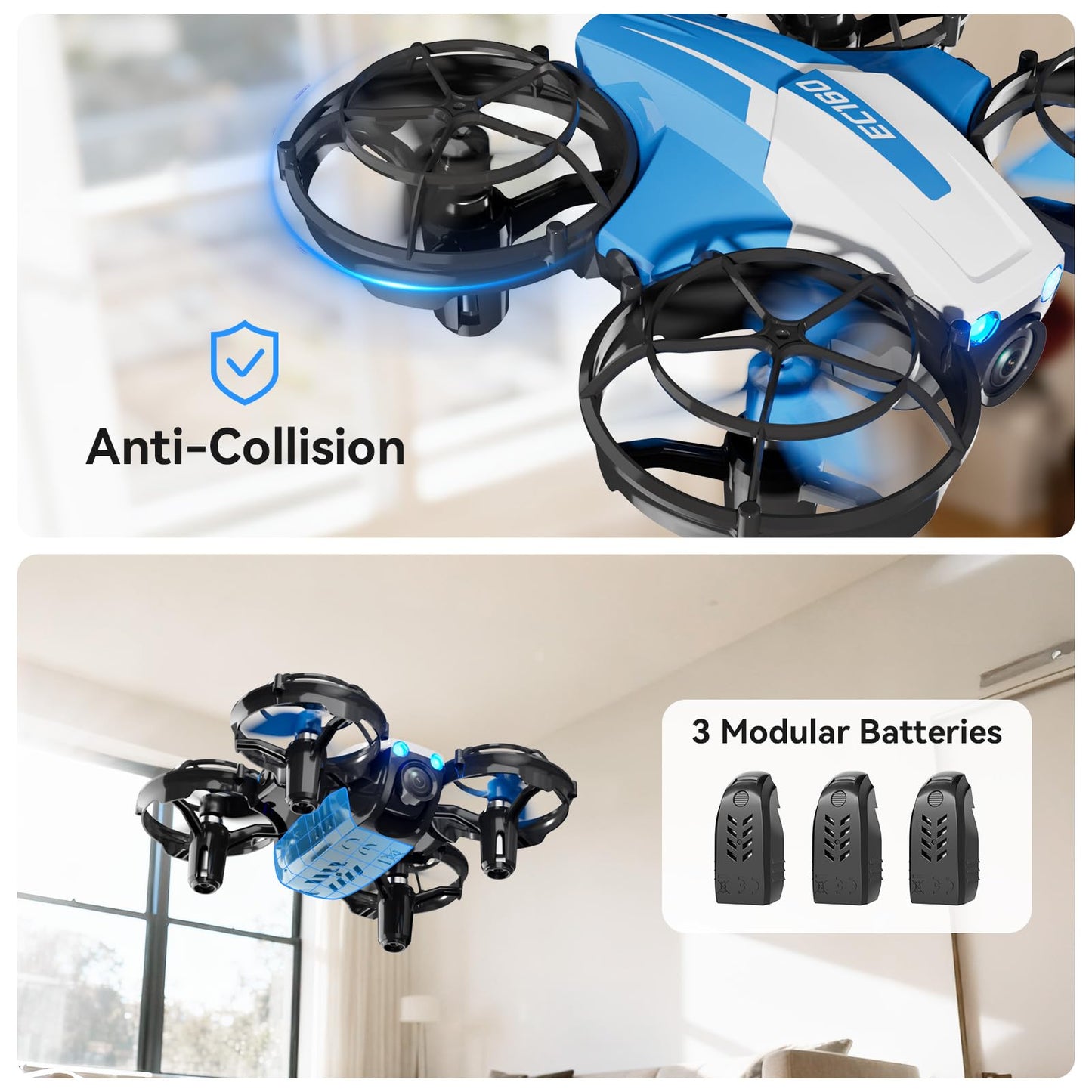 LIFECHOIC Drones with Camera for Kids and Beginners, Mini FPV Drone 1080P, 3D Flips, Waypoint Fly, APP Control, Optical Flow, Lights, RTF Remote Control Flying Toy Gifts for Boys Girls