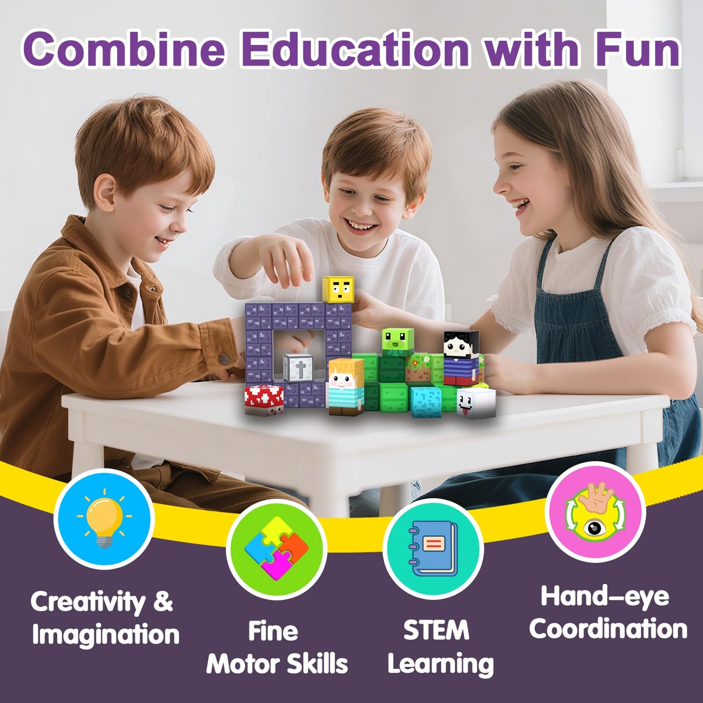SSAWER 150 PCS Magnetic Building Blocks for Kids, Montessori Magnetic Toys, Build Zombie Island Set, STEM Toddler Sensory Building Blocks for Boys Girls 3 4 5 6 7 8 9 10th Birthday Gift