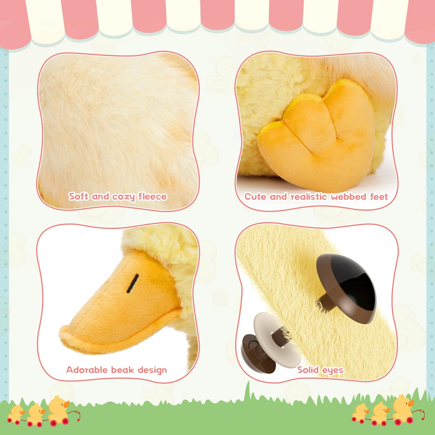 Tezituor 23.5inch Duck Stuffed Animal, Soft Cute Yellow Stuffed Duck Plush Toy, Gift for Kids,Boys,Girls Easter, Birthday Christmas
