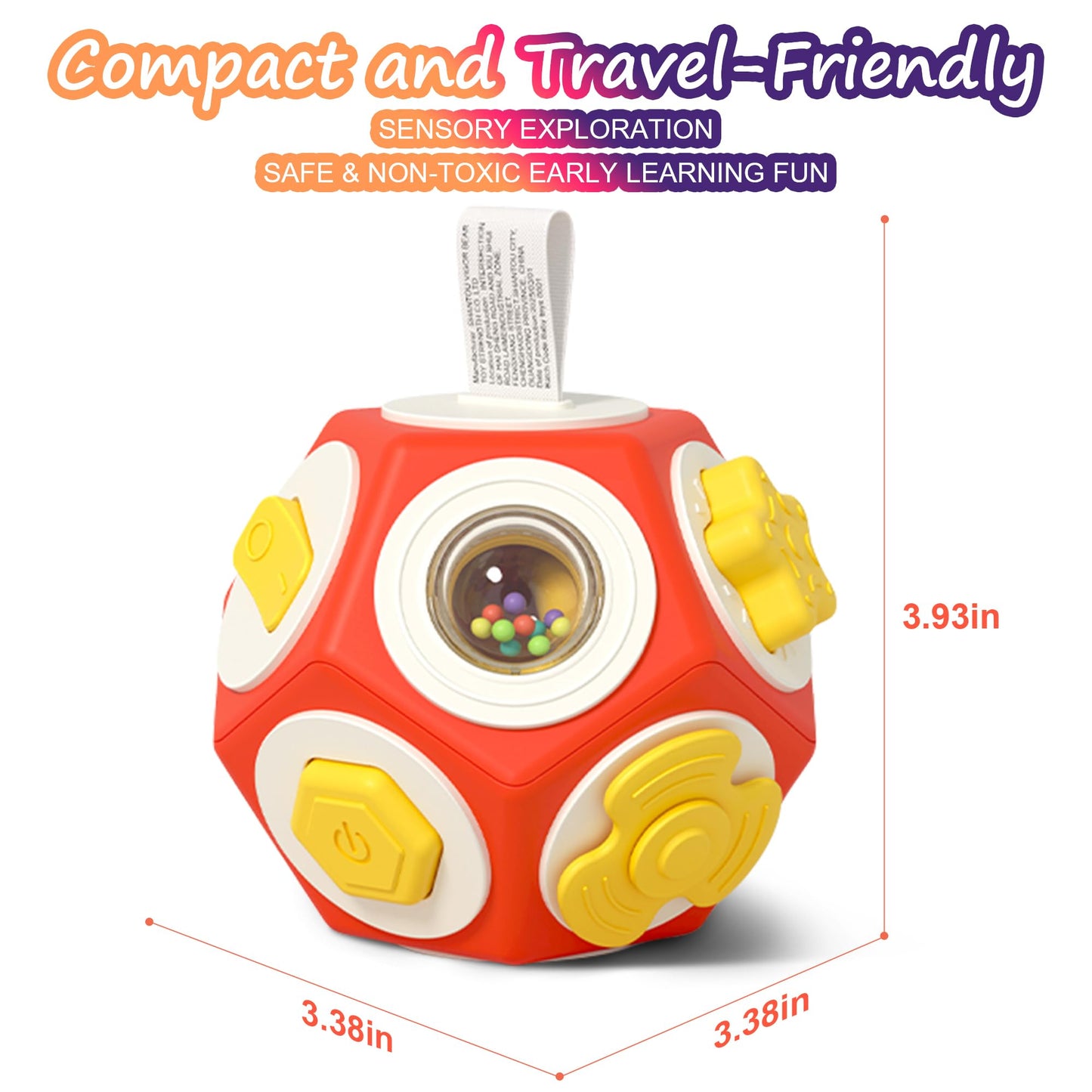 HUNKING Busy Cube for Toddlers 1-3,12-in-1- Montessori Sensory Activity Cube with Children's Intellectual Development Learning,Educational Learning Gifts for Boys & Girls