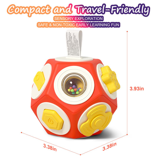 HUNKING Busy Cube for Toddlers 1-3,12-in-1- Montessori Sensory Activity Cube with Children's Intellectual Development Learning,Educational Learning Gifts for Boys & Girls