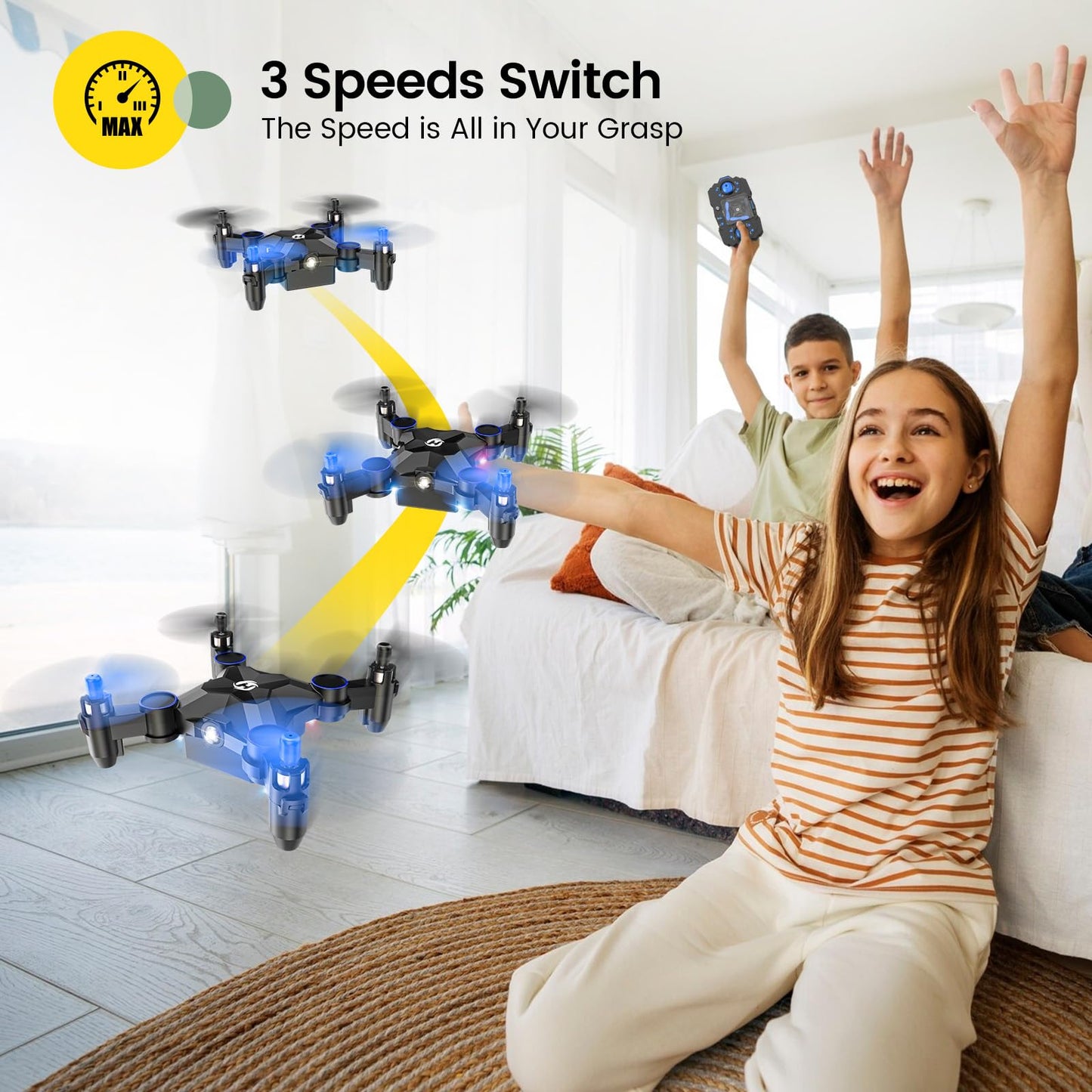 Holy Stone HS190 Foldable Mini Drone for Kids Beginners, Blue