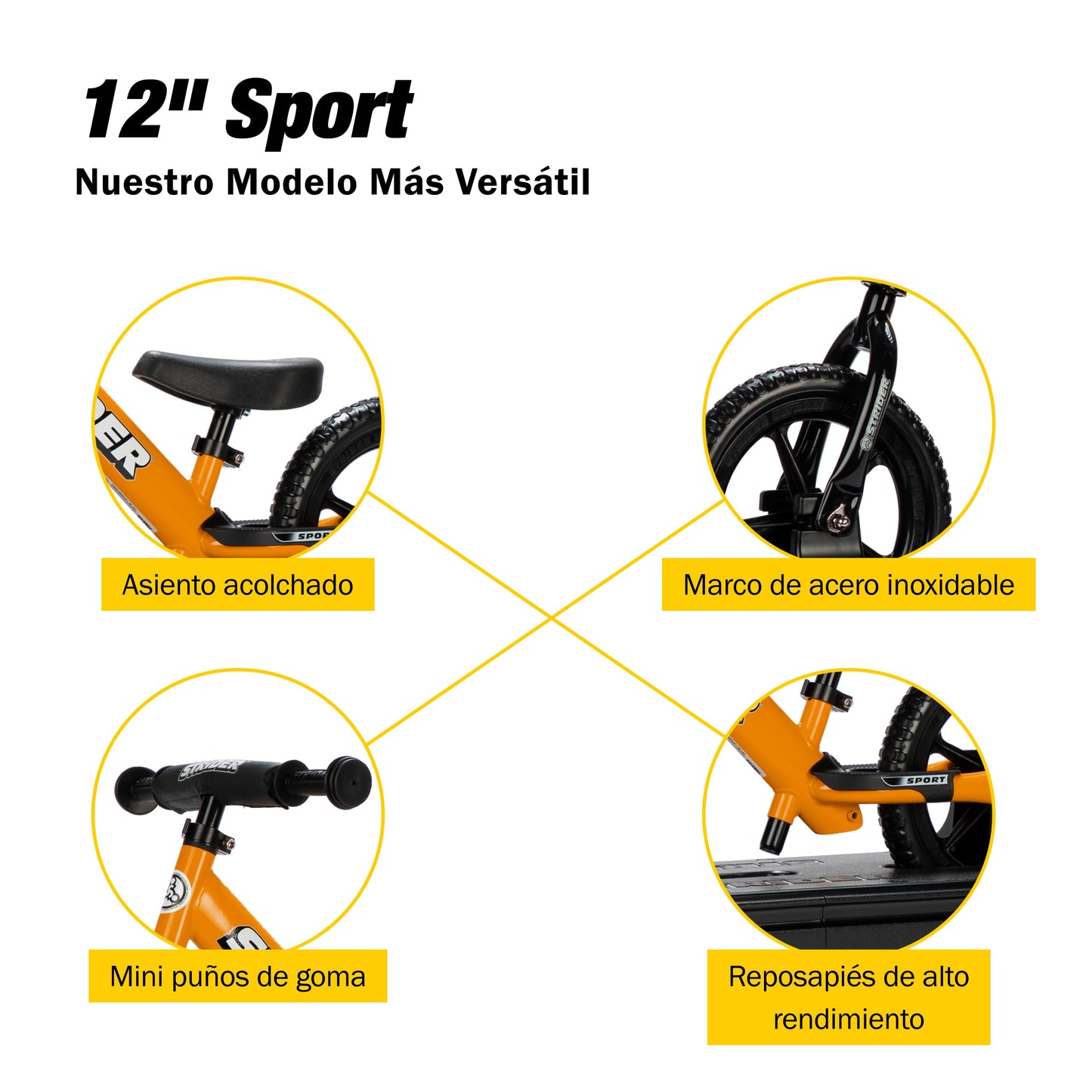 Strider Sport 2-in-1 Rocking Bike Orange - Helps Teach Baby How to Ride a Balance Bicycle - for Kids 6 Months to 4 Year s- Easy Assembly & Adjustments