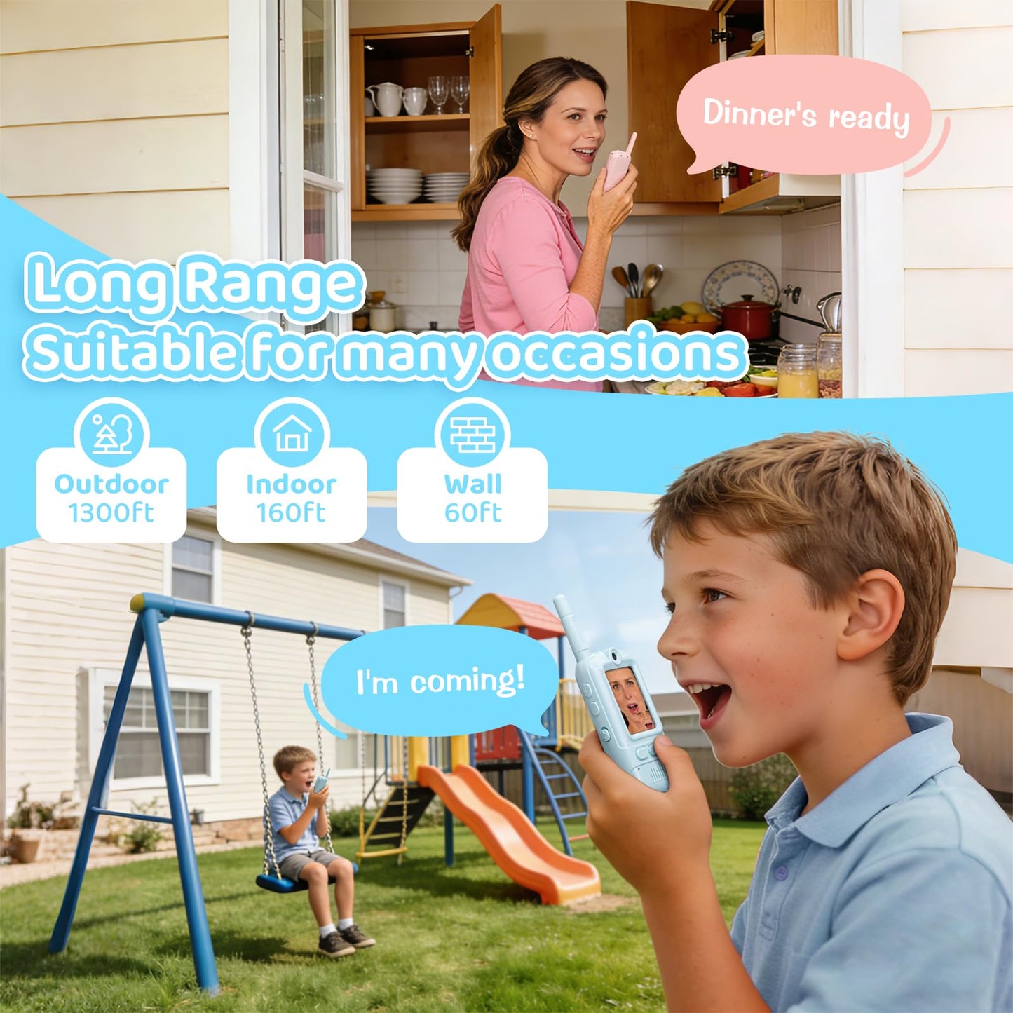 SPEDOL Toys Kids Walkie Talkies: Rechargeable Long Range for Boys & Girls Age 3-12 Outdoor Camping