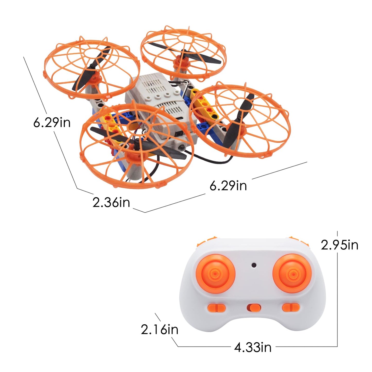 DIY Drone&RC Car Set for Kids and Beginners,2 Different Shapes,Remote Control Quadcopter,Build Your Own Drone,Educational Science Kits,Stem Building Toys,Easy to Build and Fly,Gift for Boy&Girl&Teens