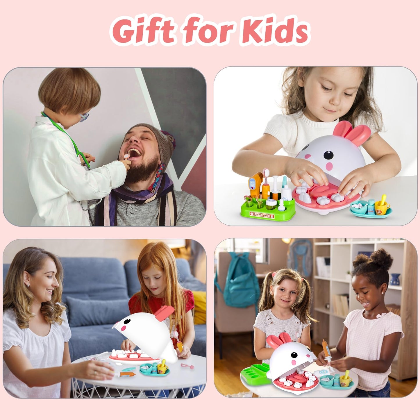 Easter Gifts for Kids - 31 Pcs Dentist Kit for Kids 3-5 Pretend Play Kit Toys for Role Play Pretend Playset Kit for Toddlers - Easter Basket Stuffers for Children