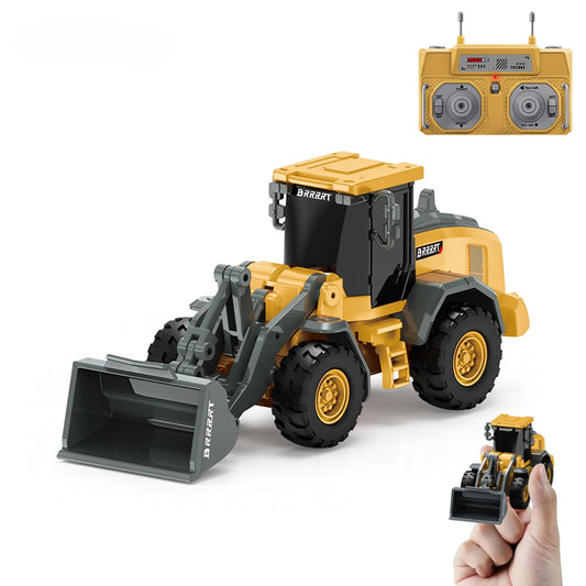 BRRRRT 1/64 RC Bulldozer Toy,Full Proportion RC Construction Vehicles Supports Pushing-Lifting-Moving,Type-C Direct Charging Alloy Remote Control Bulldozer,Birthday Gifts for Boys and Girls Age 3+