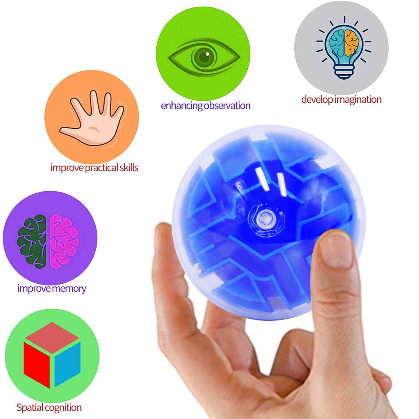 100PCS Brain Teaser Puzzle Ball Fidget Toys Bulk, Mini 3D Maze Balls Puzzles Games Party Favors for Kids 4-8 8-12,Classroom Prizes Stocking Stuffers for Boy Girl Gifts Easter Carnival Birthday Goodie