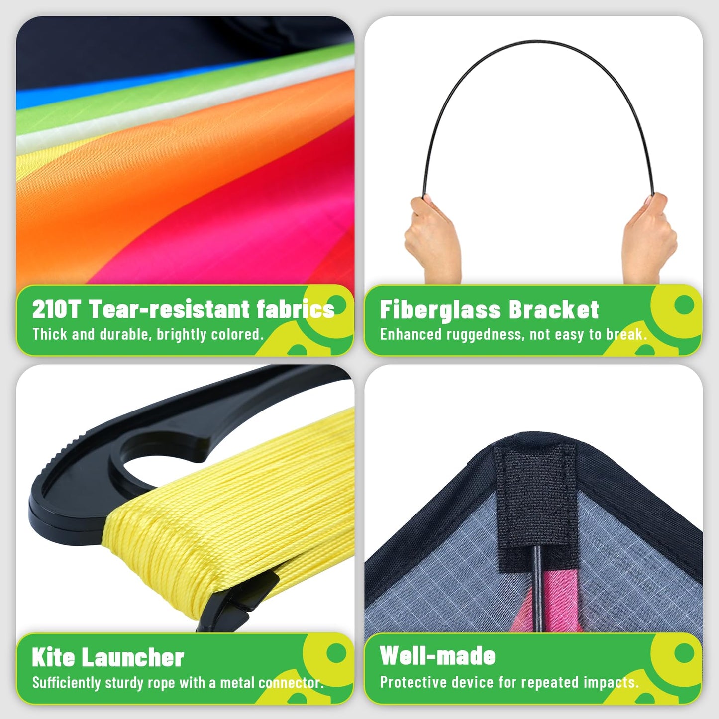 Doinfly Triangular-Shaped Kite - Easy to Control, with an Eye-catching Design, it is Perfect for Outdoor Entertainment and Suitable for Beginners to use. (Charger Delta Kite -Rainbow, 1.4m)