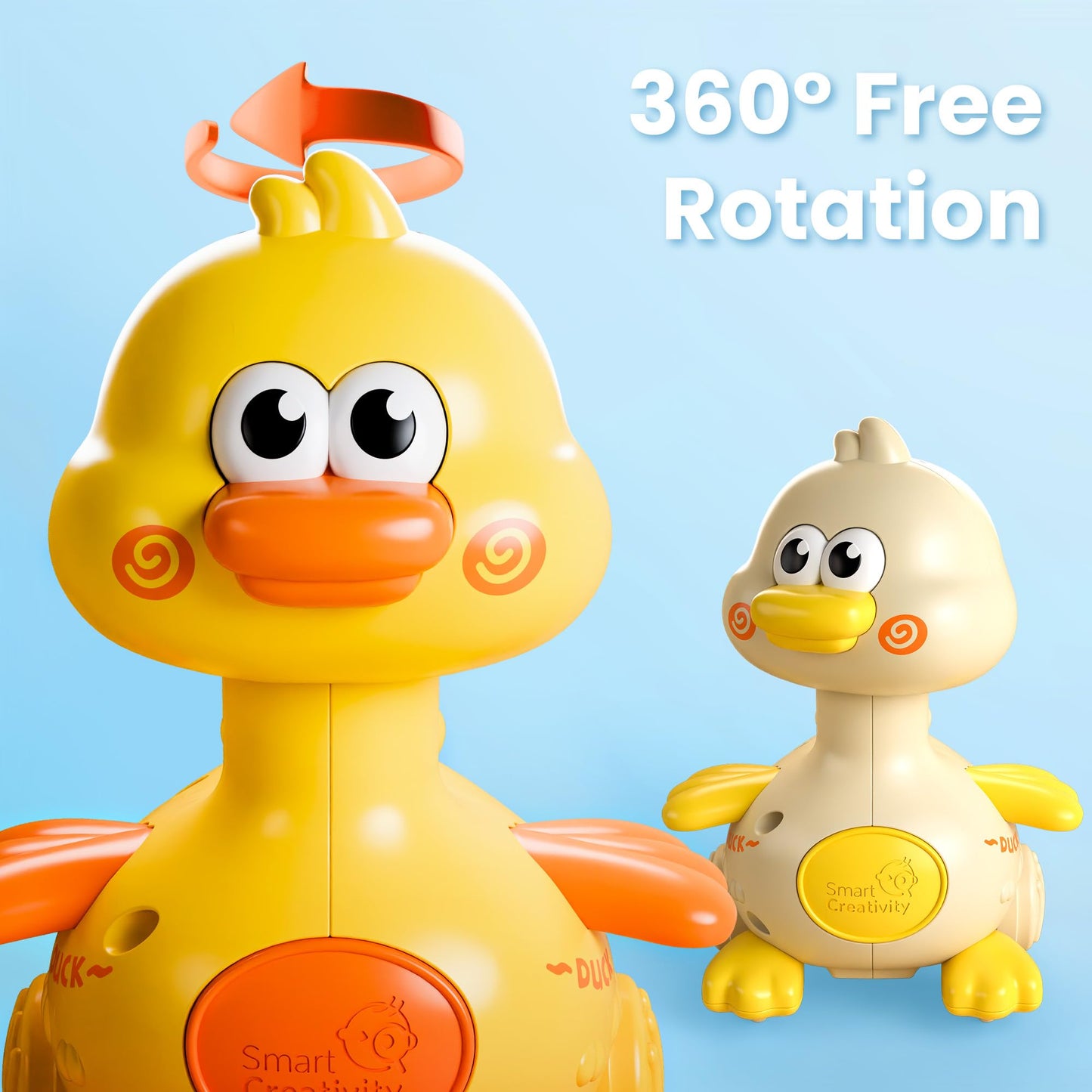 iPlay, iLearn Press to Go Duck Car Toys Set for Toddlers 1-3, Baby Push Go Racing Cars, Infant Play Vehicle Set, 1st Valentine Gift Easter Stuffer for 12-18 Months, 1 2 3 One Yrs Boys Girls Child Kids