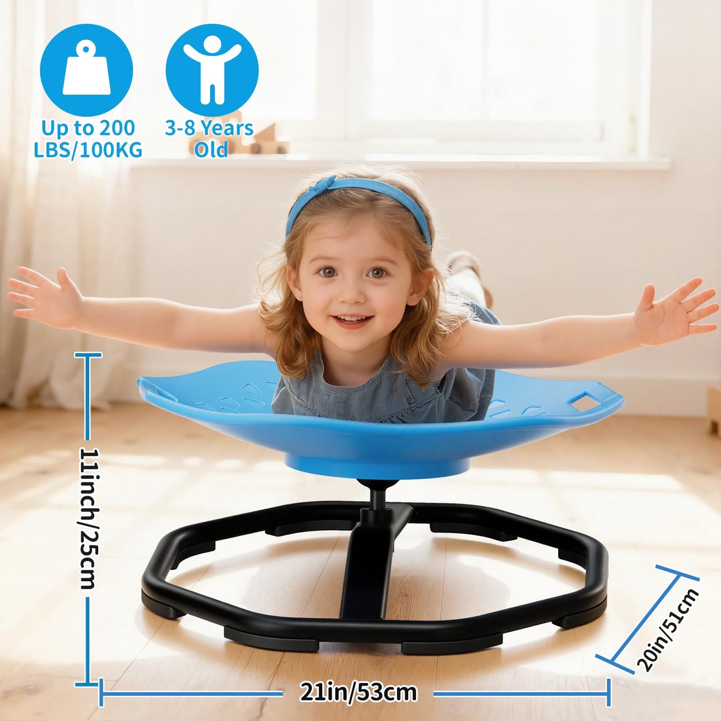 Pandapop Spinning Chair for Autistic Kids, Upgrade Handle Sensory Chair, Autism Sensory Products, 360°Silent Anti-Slip ADHD Chair, Sensory Toys for Autistic Kids Ages 3-5