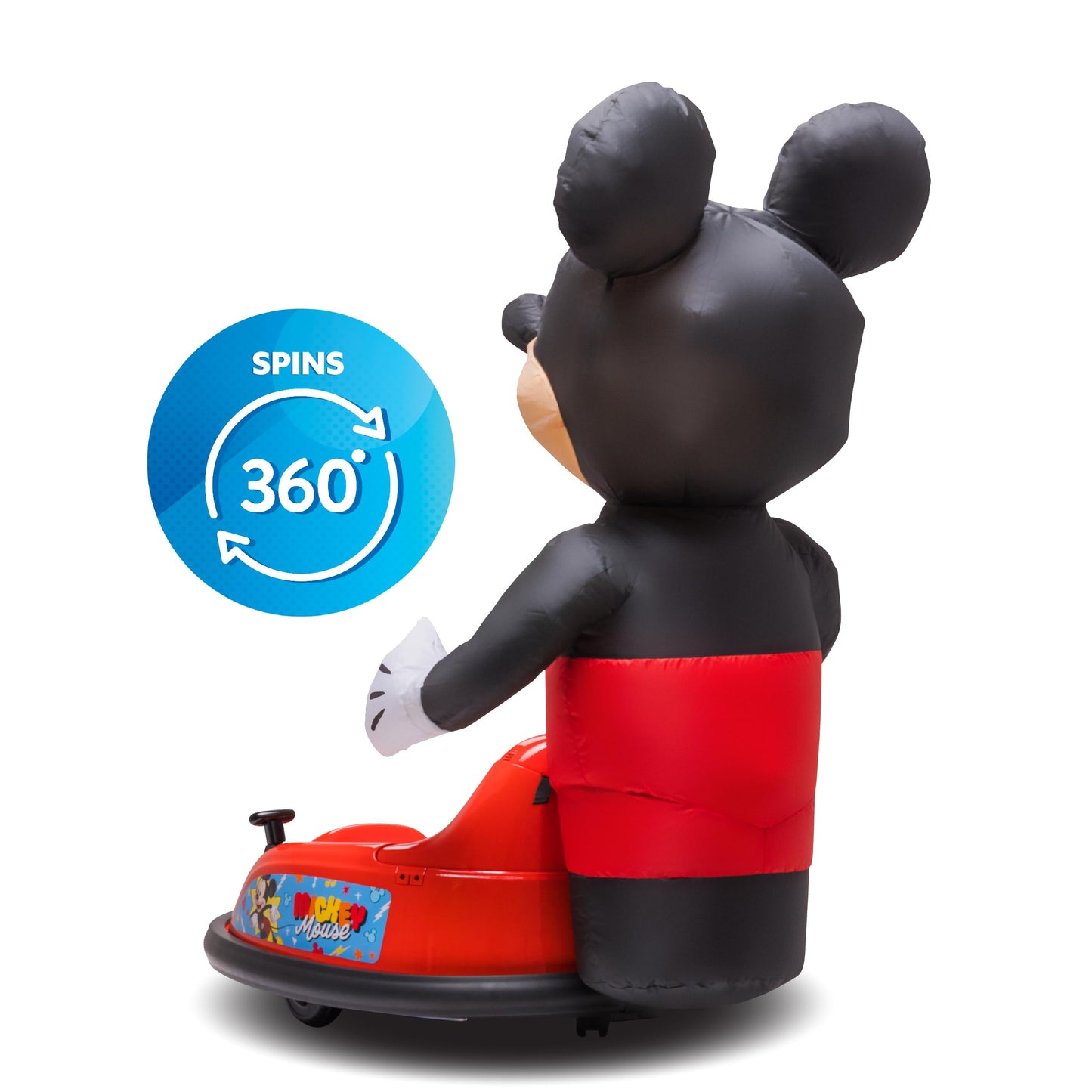 ImaginAir 6V Mickey Mouse Toys Toddler Bumper Car - Ride On Toddler Toy, Kids Electric Bumper Car, Auto-Inflated, Parent Remote Control, LED Light, 360° Spins, 1 MPH, Max Weight 66lbs, Age 1.5-4yrs