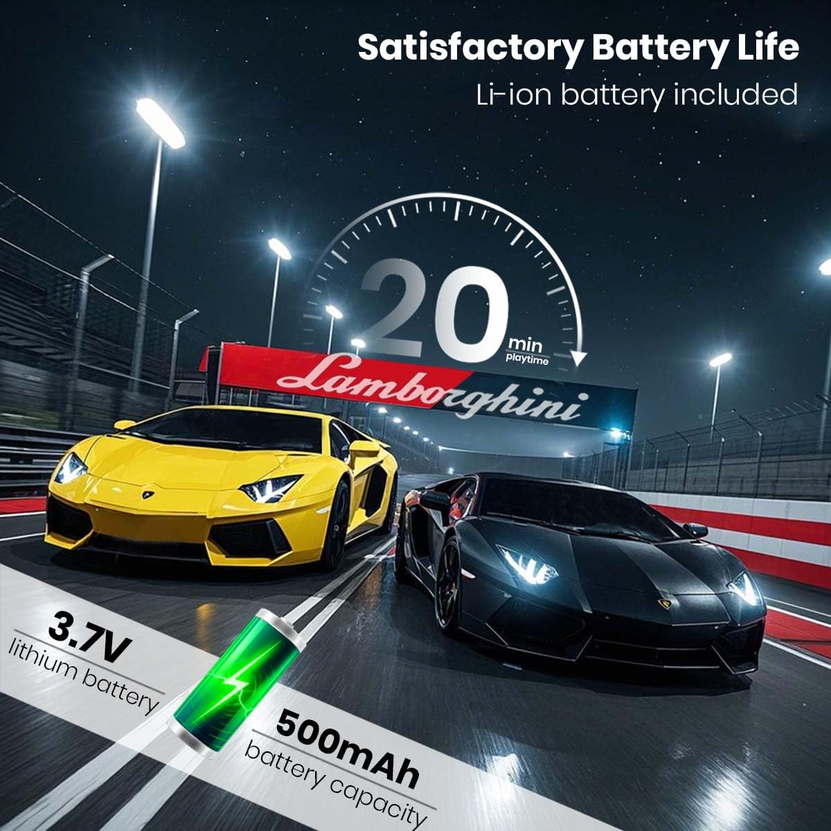 QUN FENG Official Licensed Lamo LP-700 1:18 Scale Remote Control Car for Kids 8-12 Years, RC Car with Rechargeable Battery 3.7V 500mAh, 2.4GHz Matte Black