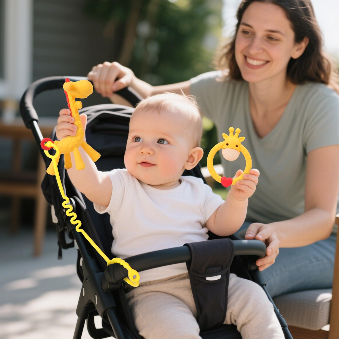 High Chair Suction Toys for Babies 3-24 Months – Baby Sensory Toys, Strong Suction Cup Montessori Toys, Teething Toys BPA Free, Airplane Travel Essentials, Bath Toys for Toddlers