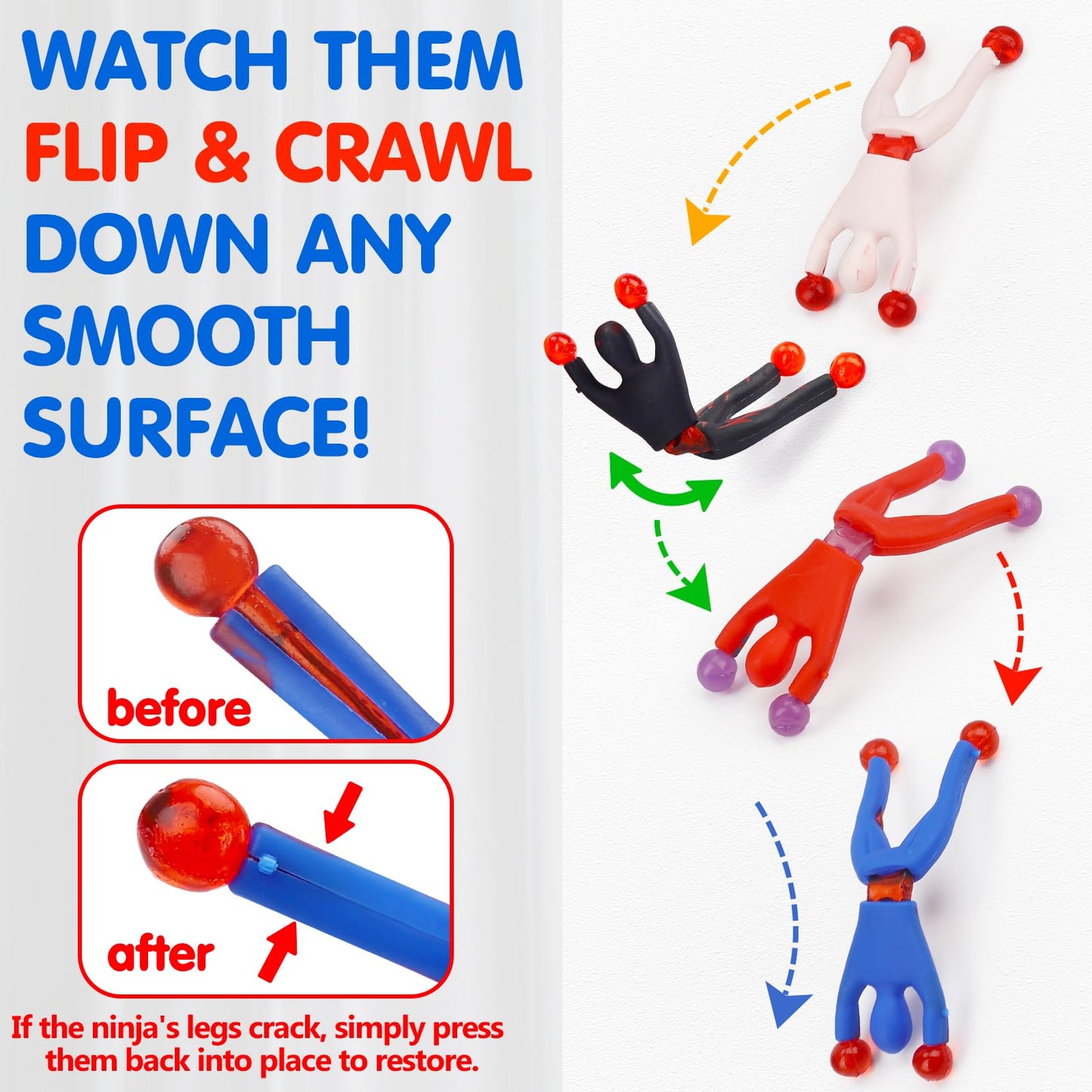 35PCS Sticky Wall Climbers Sticky Hands Ninja Party Favors for Kids 3-5 4-8 8-12 Birthday Summer Goodie Bag Stuffers Classroom Treasure Box Toys Carnival Prizes Bulk Treat Gift Trinkets Pinata Fillers