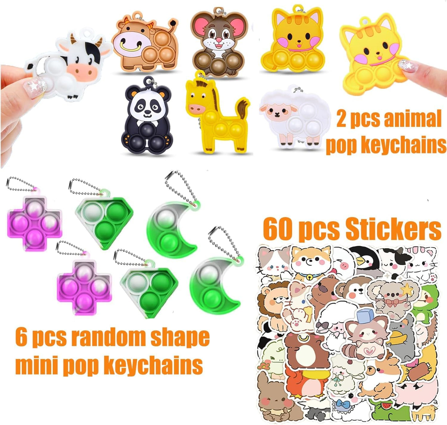 126 Pack Party Favors for Kids 3-5,Pop Fidget Toys, Classroom Prizes, Treasure Box Toys, Pinata Filler, Goodie Bag Stuffers, Treasure Chest, Prize Box Bulk Small Toys, Easter Egg fillers