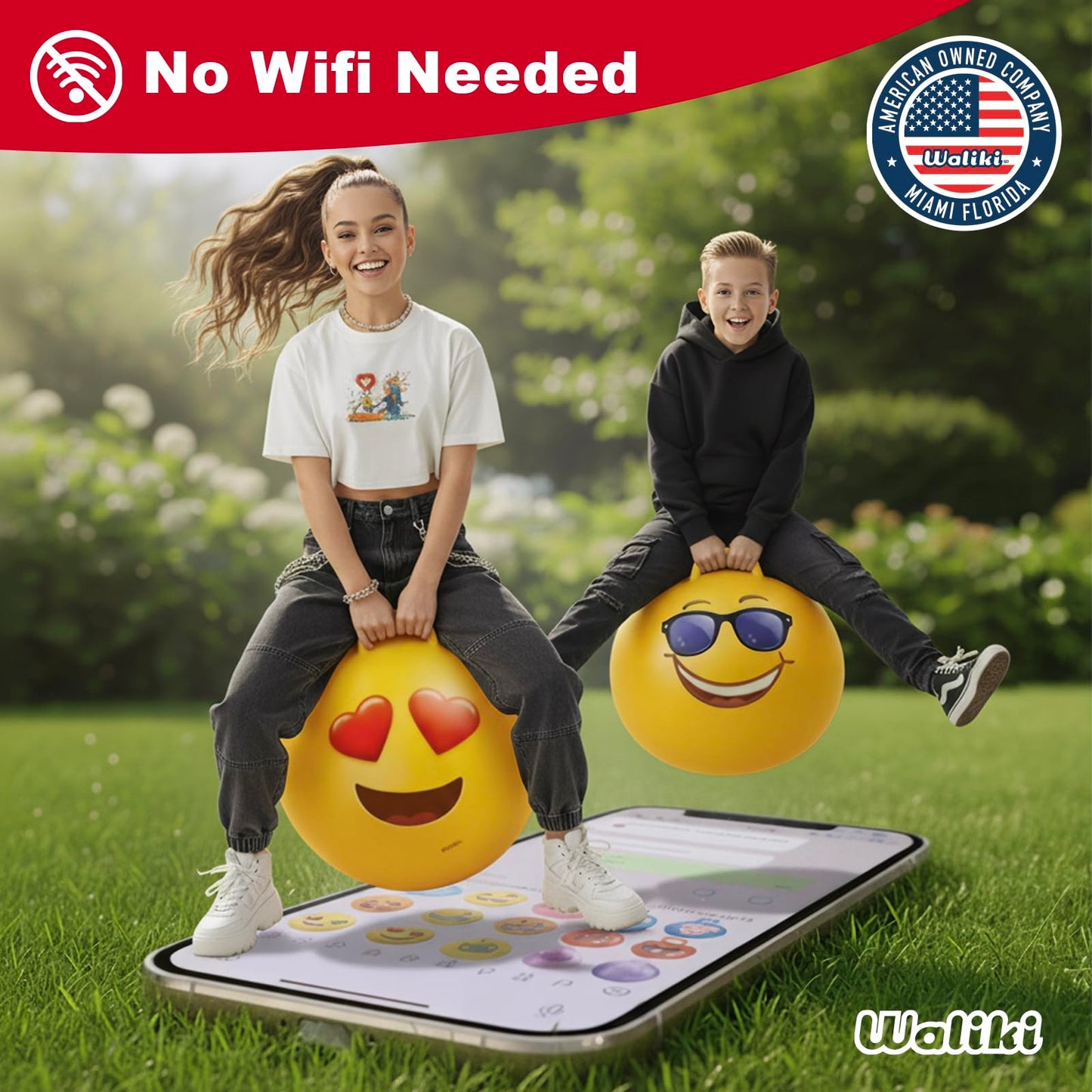 WALIKI Hopper Ball for Teens Ages 10-15 | Hippity Hop | Jumping Hopping Ball | Relay Races | 22”