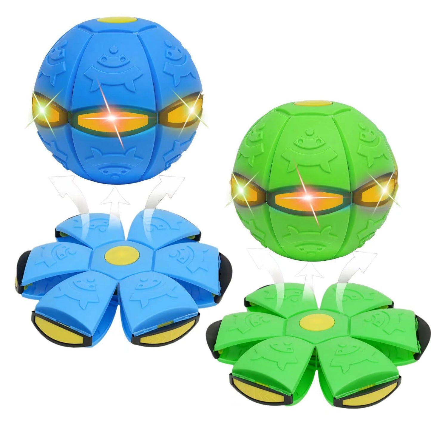 Changexinyue 2pc 2-in-1 Dual Form Freely Switchable Magic Bouncing Ball Toy with Six Light Suitable for Indoor & Outdoor