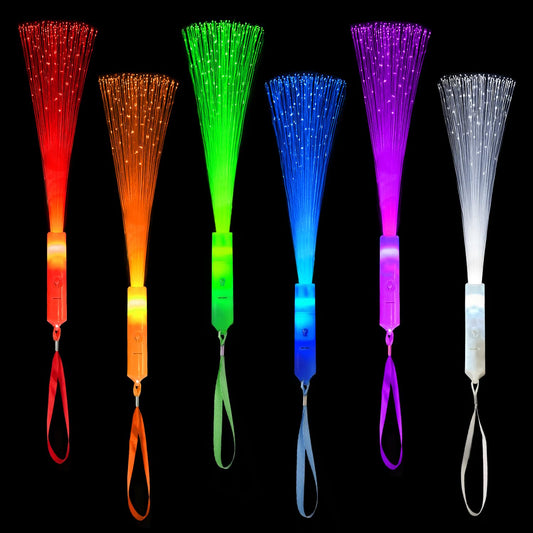 Glow in Dark Party Favors Supplies Toys Accessories for Kids-12 Pack,Light Up Fiber Optic Wand LED 4 of July Sparklers Fireworks Sticks for Toddlers, Basket Stuffers Games Decorations for Boys Girls