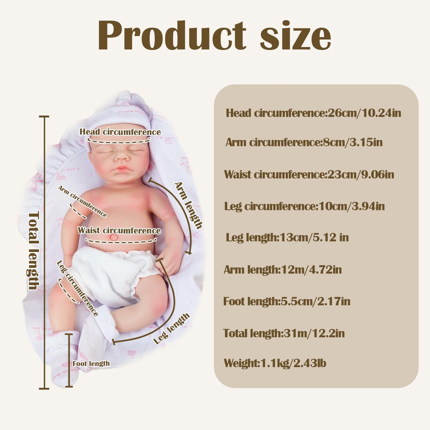 YaLuoQian Reborn Baby Dolls -12.2 Inch Full Silicone Newborn Baby Doll Twins,Lifelike Sleeping Baby Twins Reborn Baby Dolls Gift for Kids Collectible Washable
