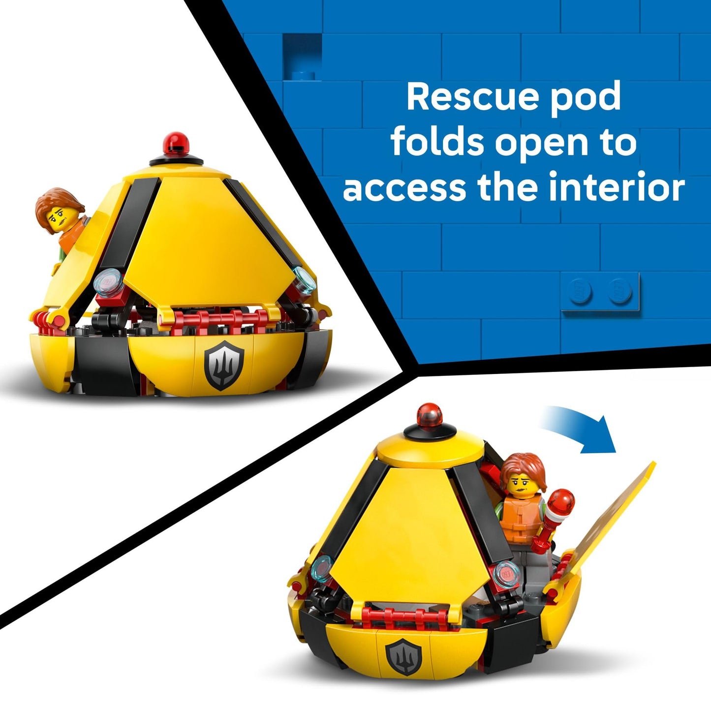 LEGO City Coast Guard Helicopter Building Toy for Kids - Pretend Play Emergency Response Set for Boys & Girls, Ages 7+ - Includes 4 Minifigures, Shark, & Rescue Pod - Gift Idea for Birthdays - 60503