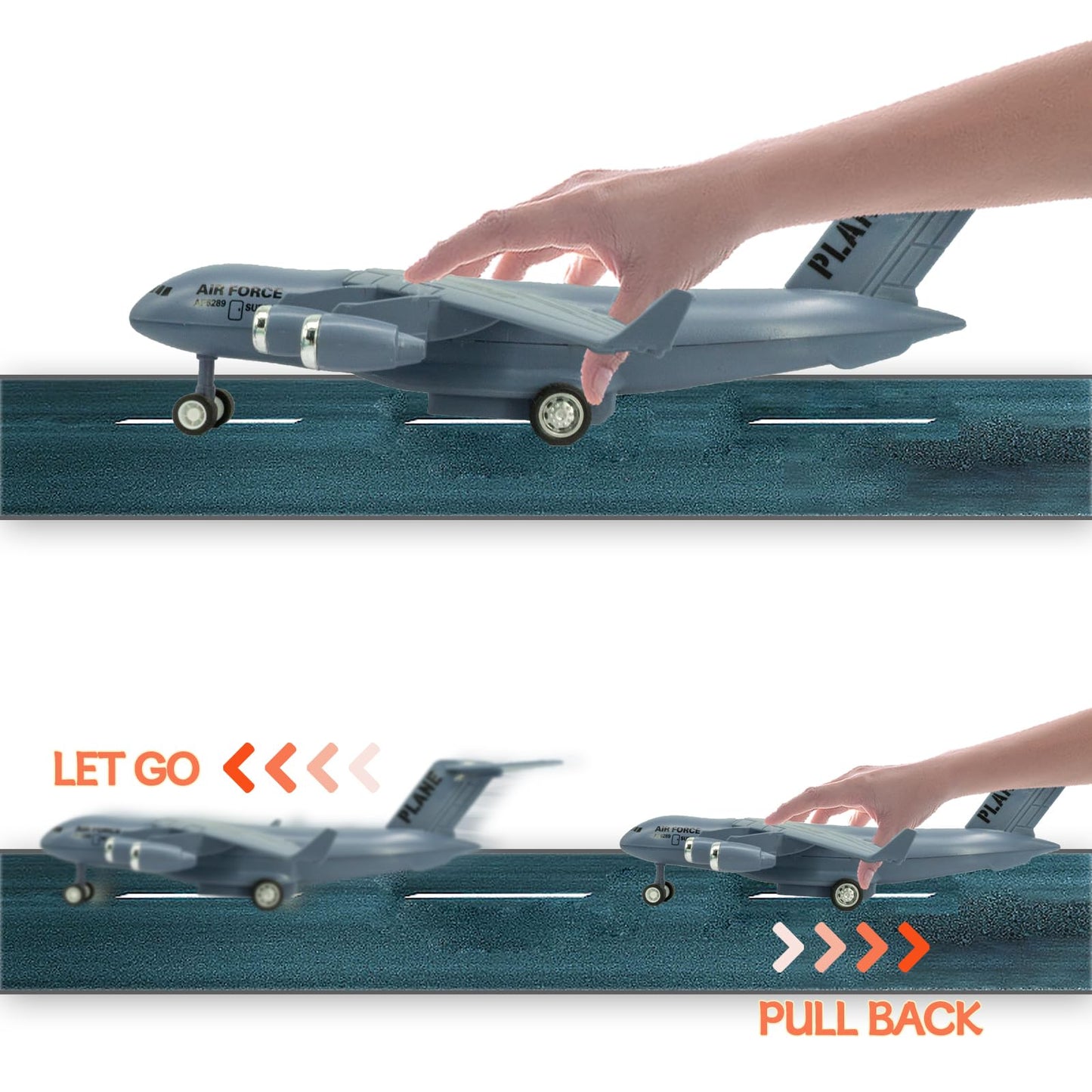 OTONOPI 8.3 Inches Diecast Plane Model Airplane with Army Man Pull Back and Let Go C17 6289 Alloy Transportation Aircraft Military Airbus with Lights and Sounds Toy Gift for Boys and Girls Age 3+