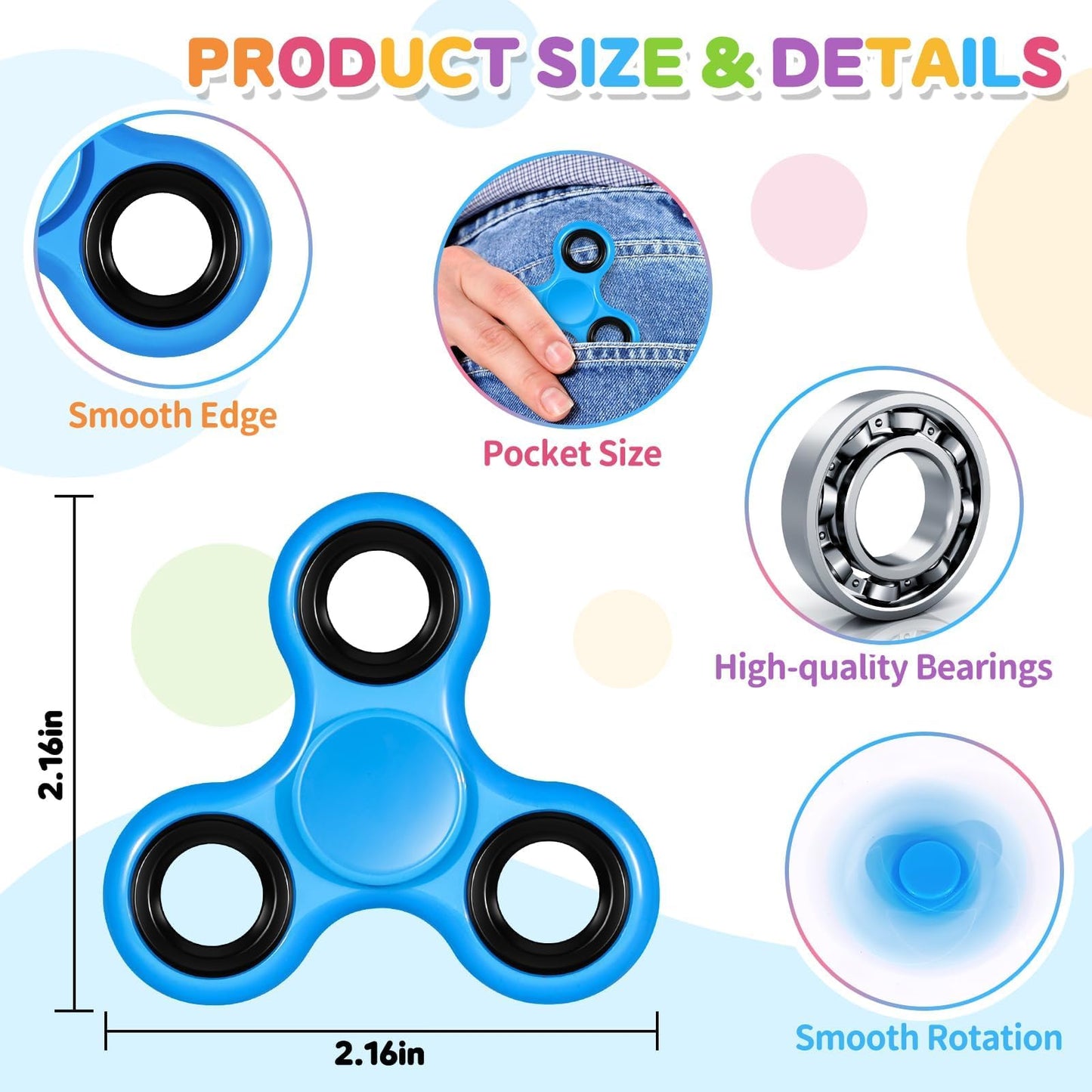 Gigilli 24 Pack Fidget Spinners Bulk for Kids Adults, Fidgets Bulk Fidget Toys for Kids Classroom Prizes Sensory Fidget Toys, Gifts Party Favors for Kids 4-8-12, Fidgets for ADHD