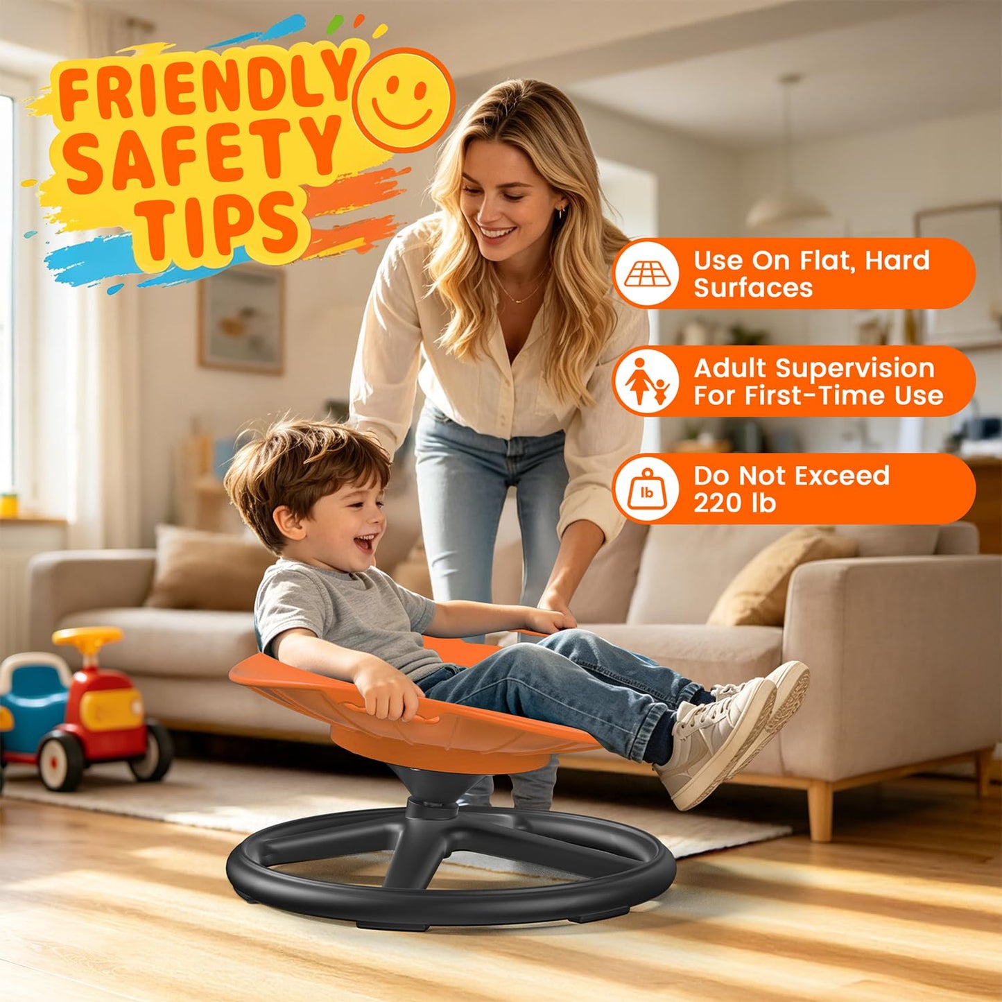 ALSPON Spinning Chair for Autistic Kids | Sensory Spinning Chair and Sit and Spin Toy | Sensory Seat for Toddlers Development