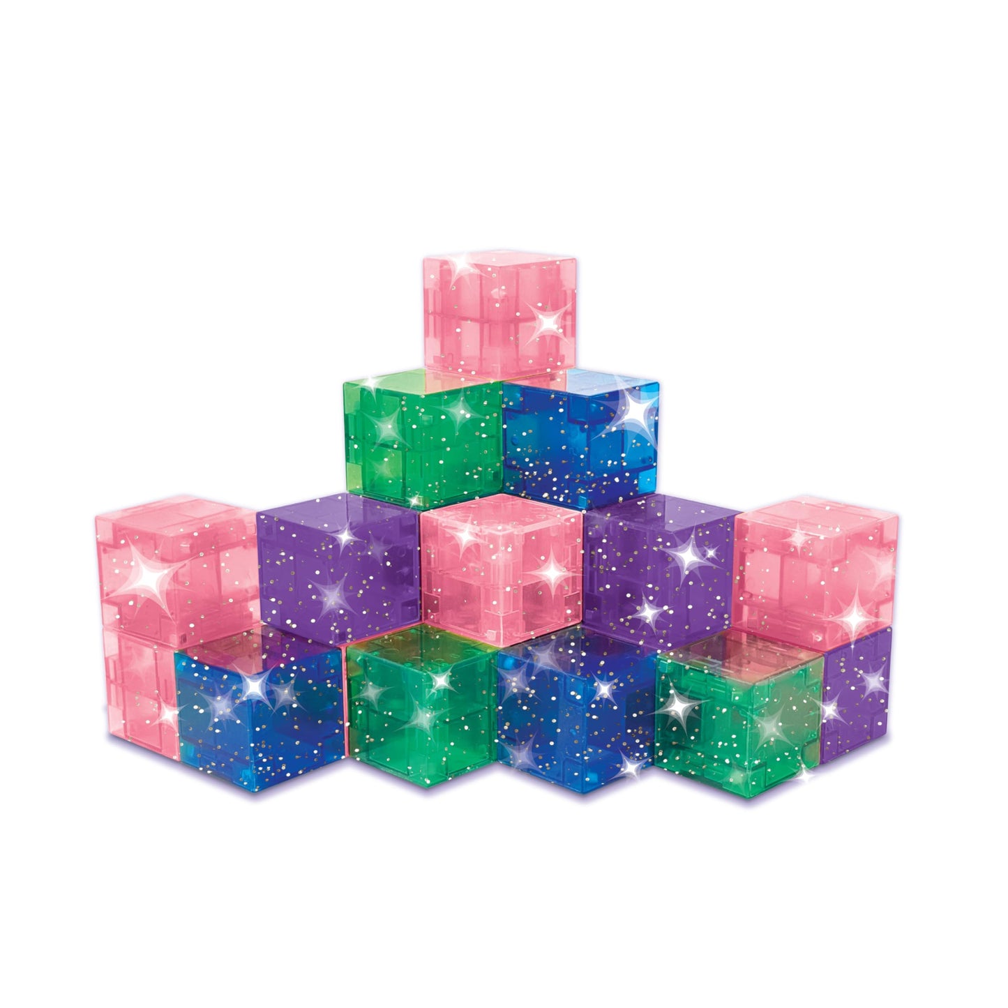Crayola Glitter Magnetic PIP Cubes, Mini Magnetic Blocks Playset, STEM & Montessori Building & Educational Toys for Kids, Travel Toys for Boys and Girls Ages 3+, 27-Piece Set