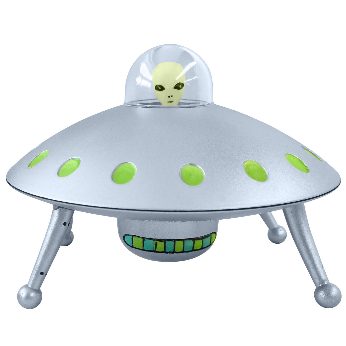 Off the Wall Toys Alien Glow-in-The-Dark UFO Space Ship and Bendable Action Figure Toy