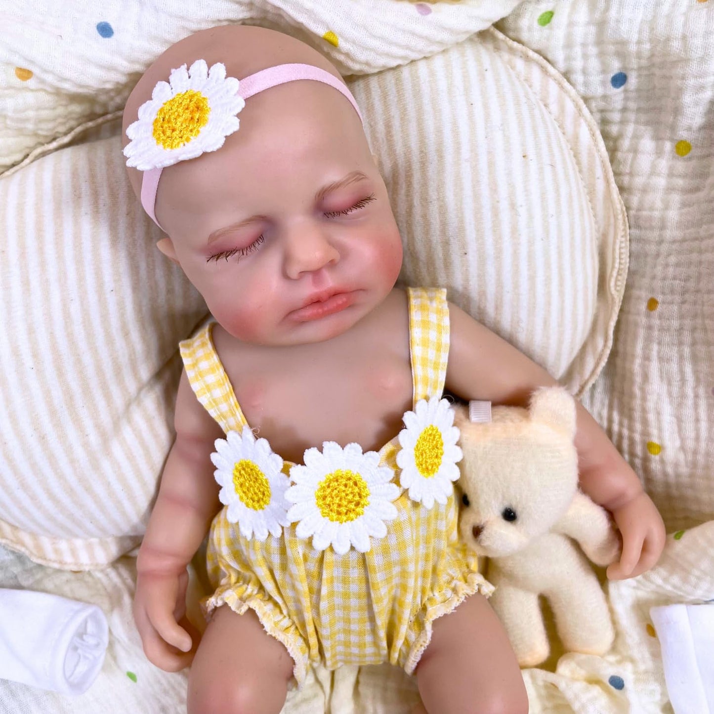 MRB Realistic Baby Doll Girl,12 Inch Silicone Reborn Baby Dolls, Real Life Baby Dolls Silicone Elastic and Stress Reliever Toy for Kids Age 3 + & Collection