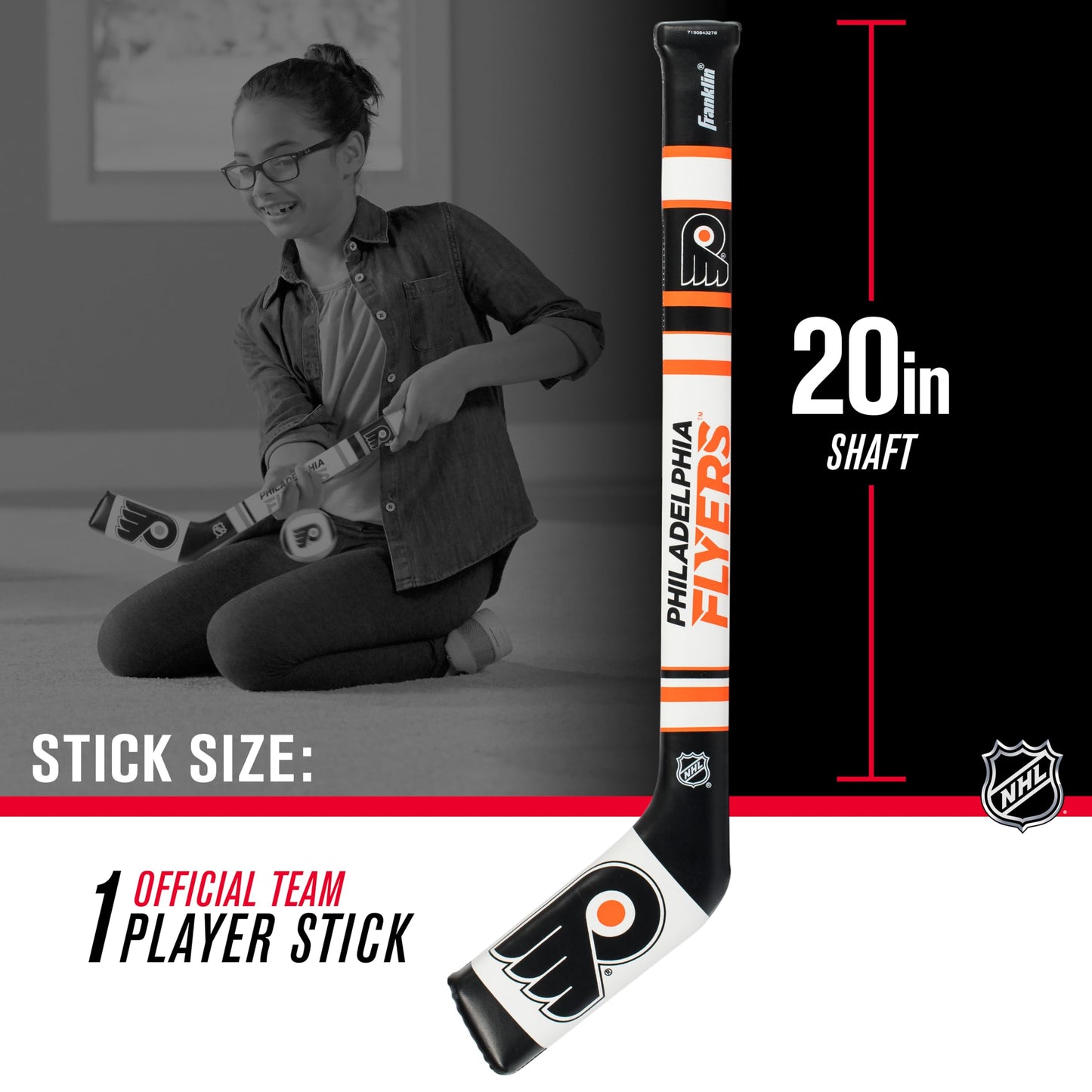 Franklin Sports NHL Philadelphia Flyers Softsport Hockey Set, Youth One Size