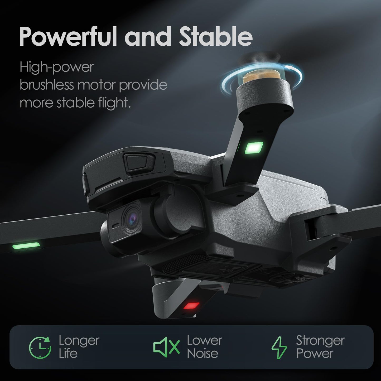 WeFone WF20 Drone with 1080P FPV Camera for Beginners, Foldable RC Quadcopter with Brushless Motor, Headless Mode, Adjustable Speed, One Key Take-off/Landing, Flight Path, 2 Batteries, Black