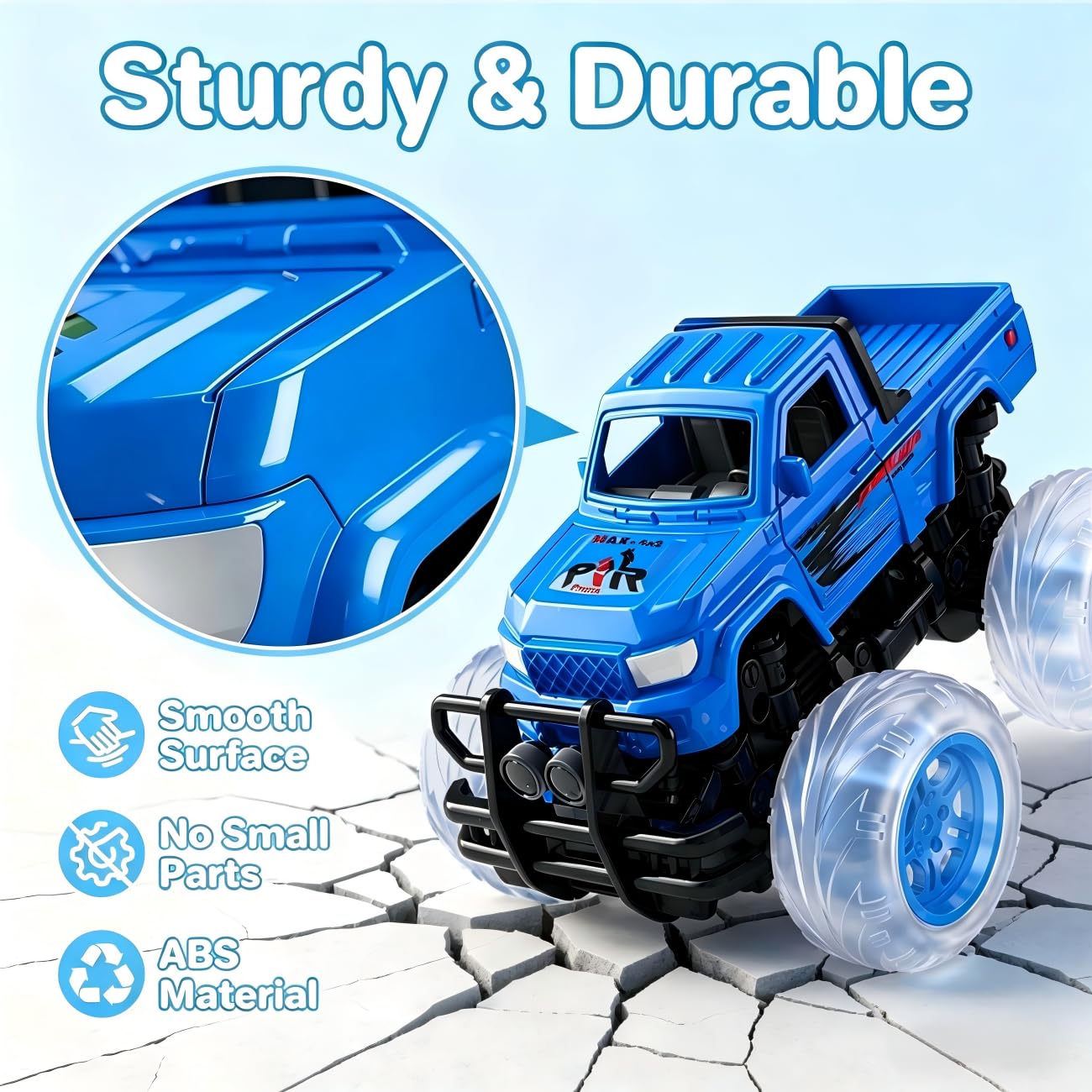 SEPHIX Monster Truck Toys for Toddler Boys Gift:2 Pack Trucks for Boys Age 2-4, Light-Up Wheels Monster Trucks for Kids Ages 4-8,Pull Back Cars for 3+ Year Old Girls,Birthday Gifts for 3 Year Old Boy