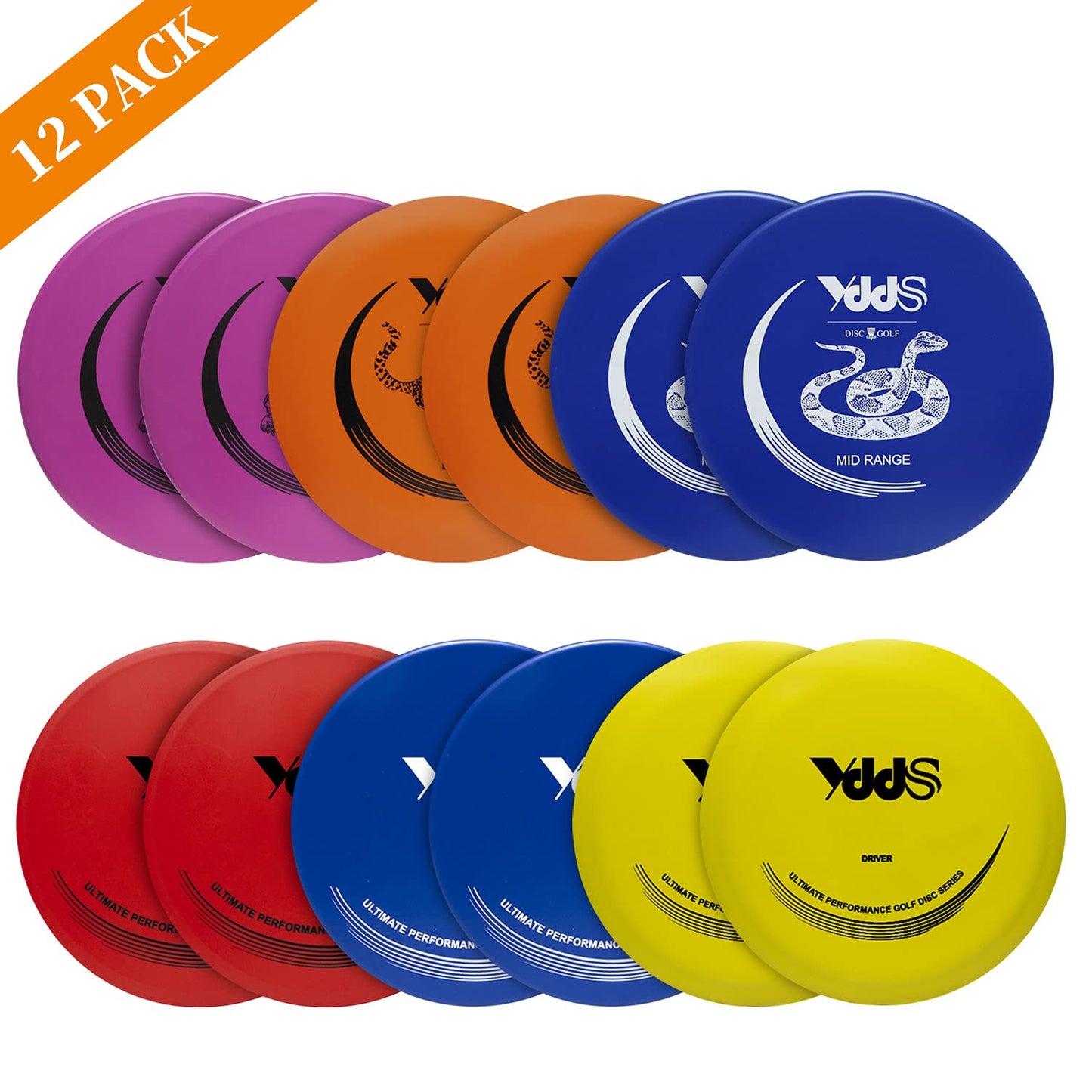 GOOSO Disc Golf Set with Bag - 12 PCS Flying Disc Golf Discs for Beginner with Putter, Midrange, Driver | Portable Disc Golf Backpack Holds 28+ Discs Free Stand Bag Design for Convenient Use