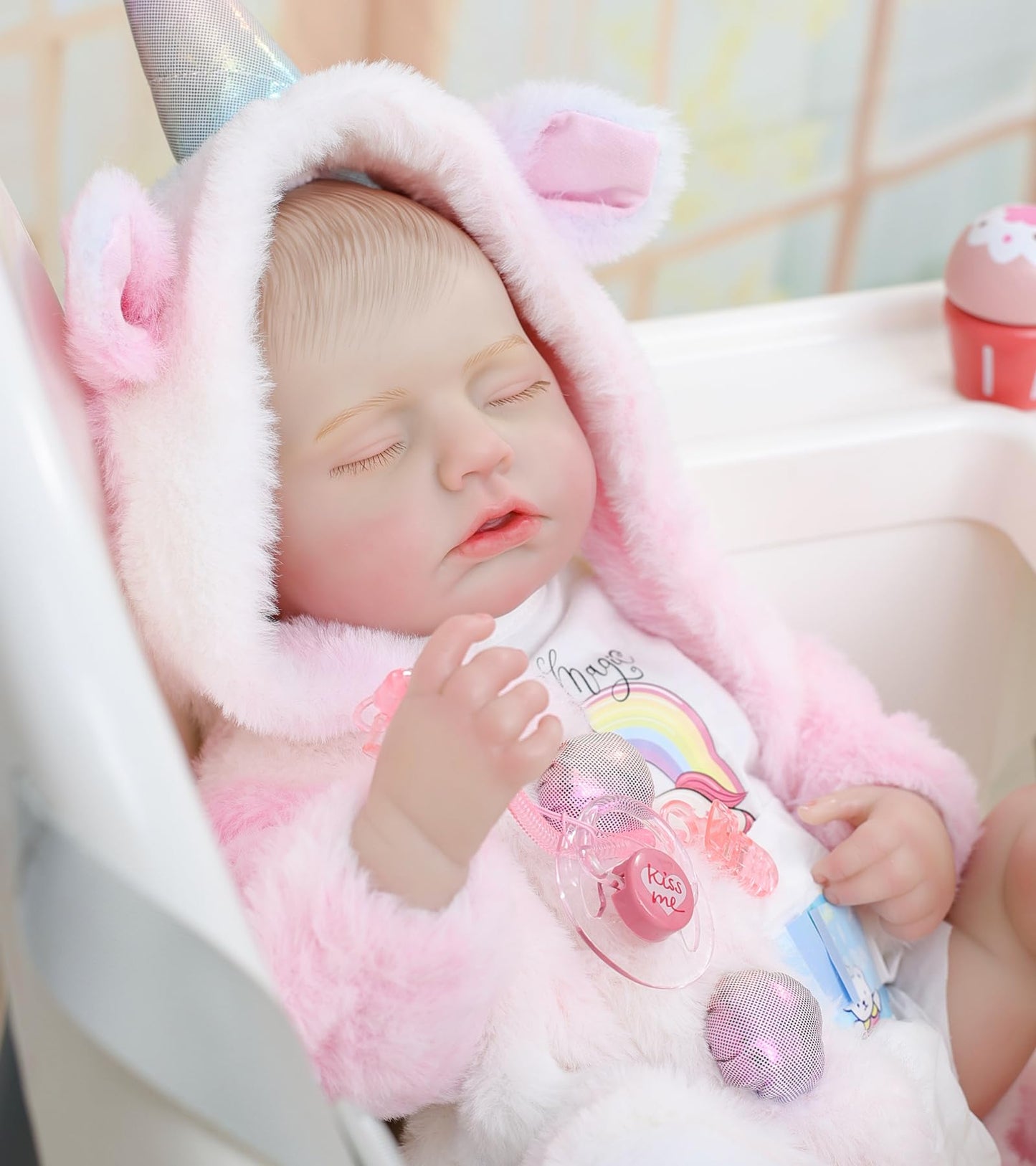 Cloveray Reborn Baby Dolls – 20 Inch Real Baby Dolls That Look Real, Full Body Vinyl Girl Doll in Fantasy Horn Outfit with Accessories, Gift for Girls Ages 3+, Pretend Play & Collectors