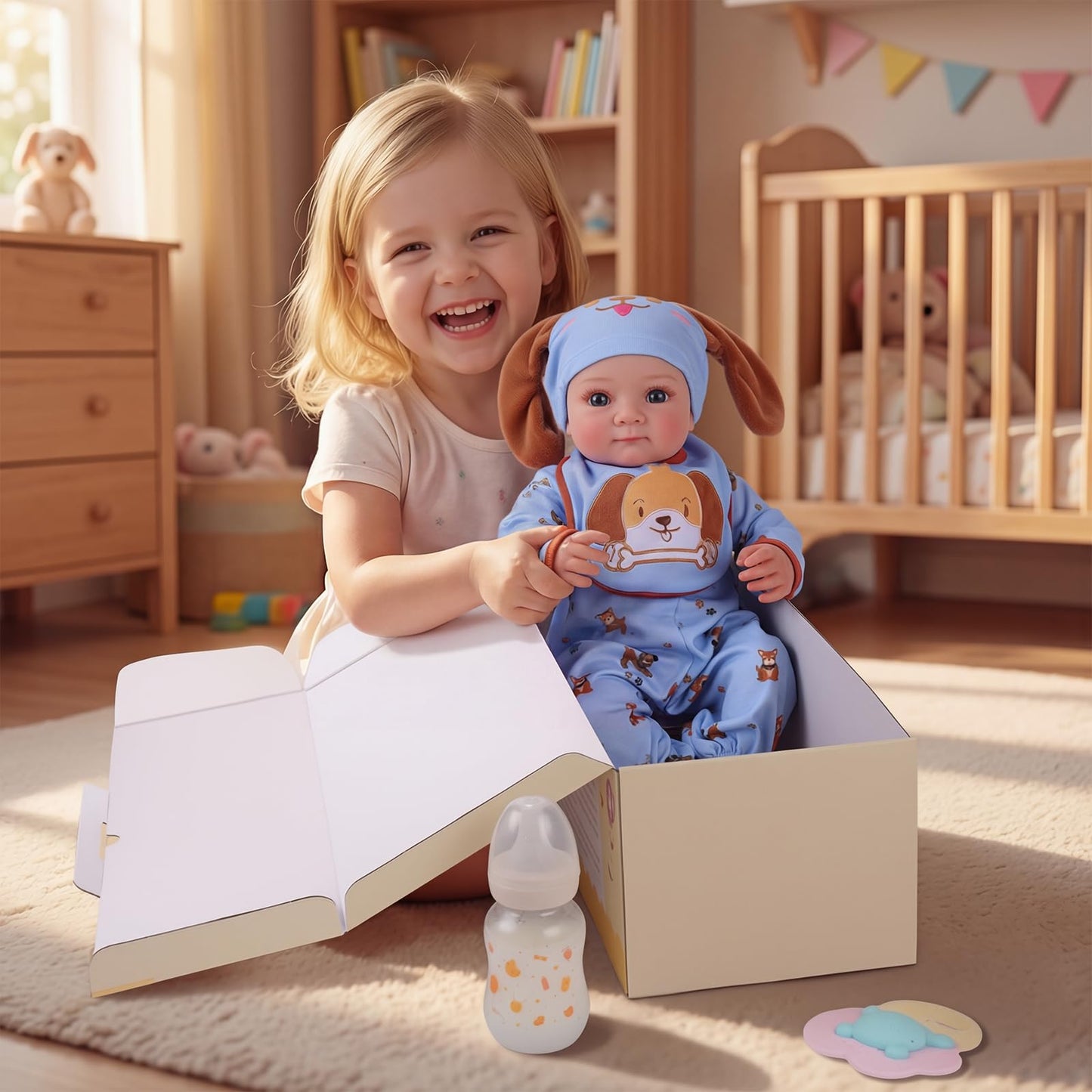 BABESIDE Lifelike Reborn Baby Dolls Boy - 20 Inch Handmade Realistic Baby Doll Cloth Soft Body Newborn Silicone Baby Doll with Toy & Gift Box for Kids 3+