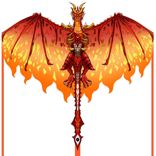 Mint's Colorful Life Dragon Kite for Kids & Adults, Easy to Fly Kites for Beginners,Large Single Line Kite for Beach Trip with 300ft Kites String(Red Fiery)