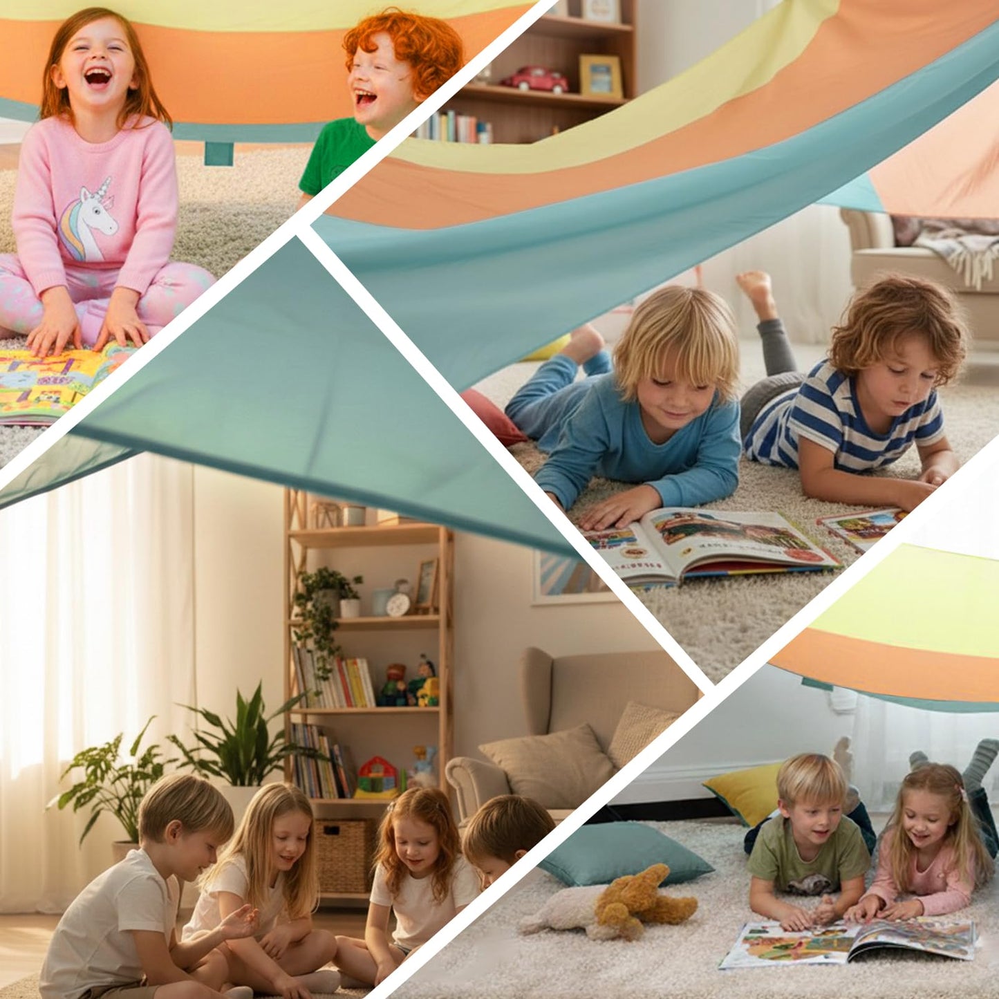 Magic Kids Fort Building Kit, 3 * 3m Large Blanket Fort Making Kit Clips Portable Playhouse Play Tent Fort - Indoor/Outdoor Girls/Boys Toys Ages 4-8-12