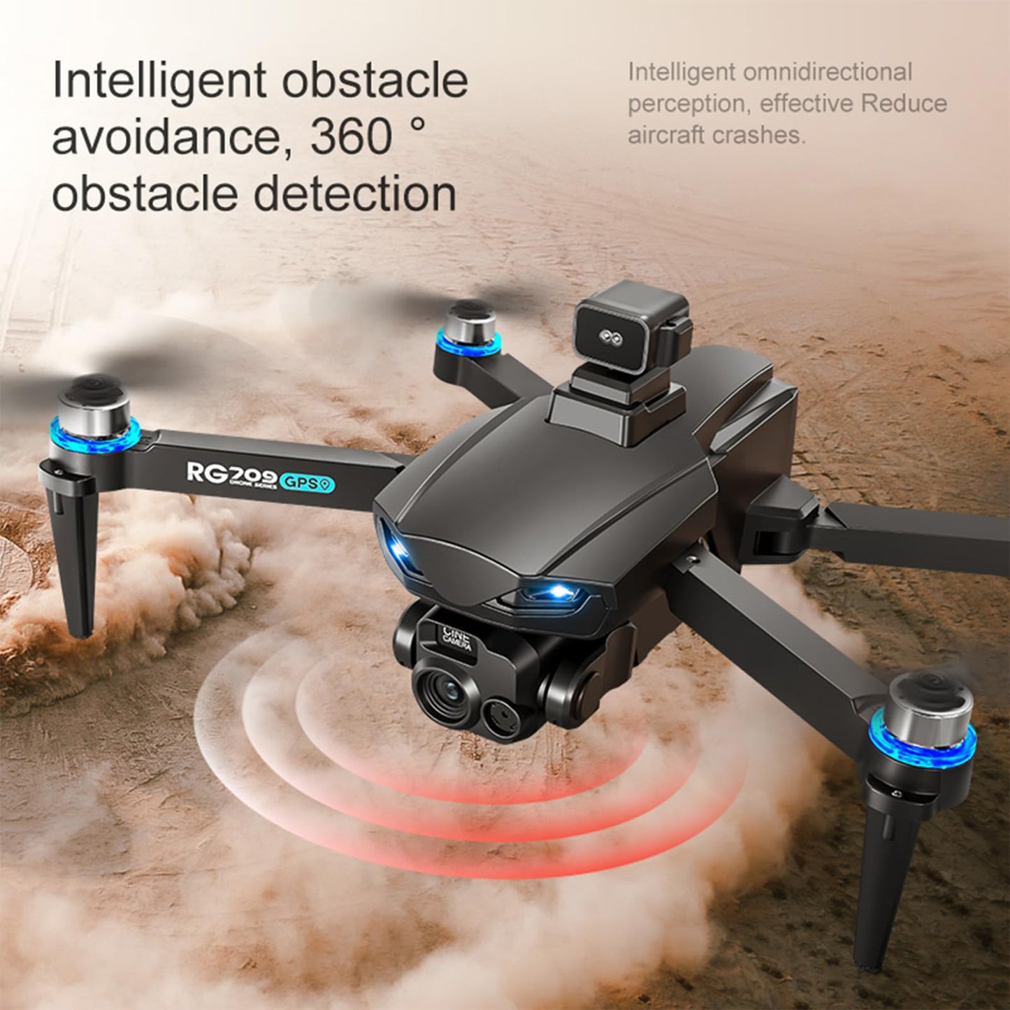 QQCHGOL GPS Drone with 2 Wide-Angle Camera 4K for Adult Beginner,5" Screen Control,360° Obstacle Laser Avoidance,45 Min Flight , FPV Drone with 2-Axis Gimbal,Auto Return,Follow Me, Circle Fly,BL Motor,2 Batteries
