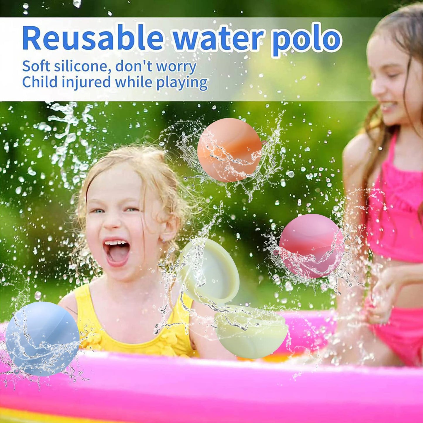 MBKET 24 Pack Reusable Water Balloons Pool Water Balls Latex-Free Soft Silicone Water Splash Ball with Portable Mesh Bag Summer Outdoor Beach Play Pool Party Backyard Fun Water Toys